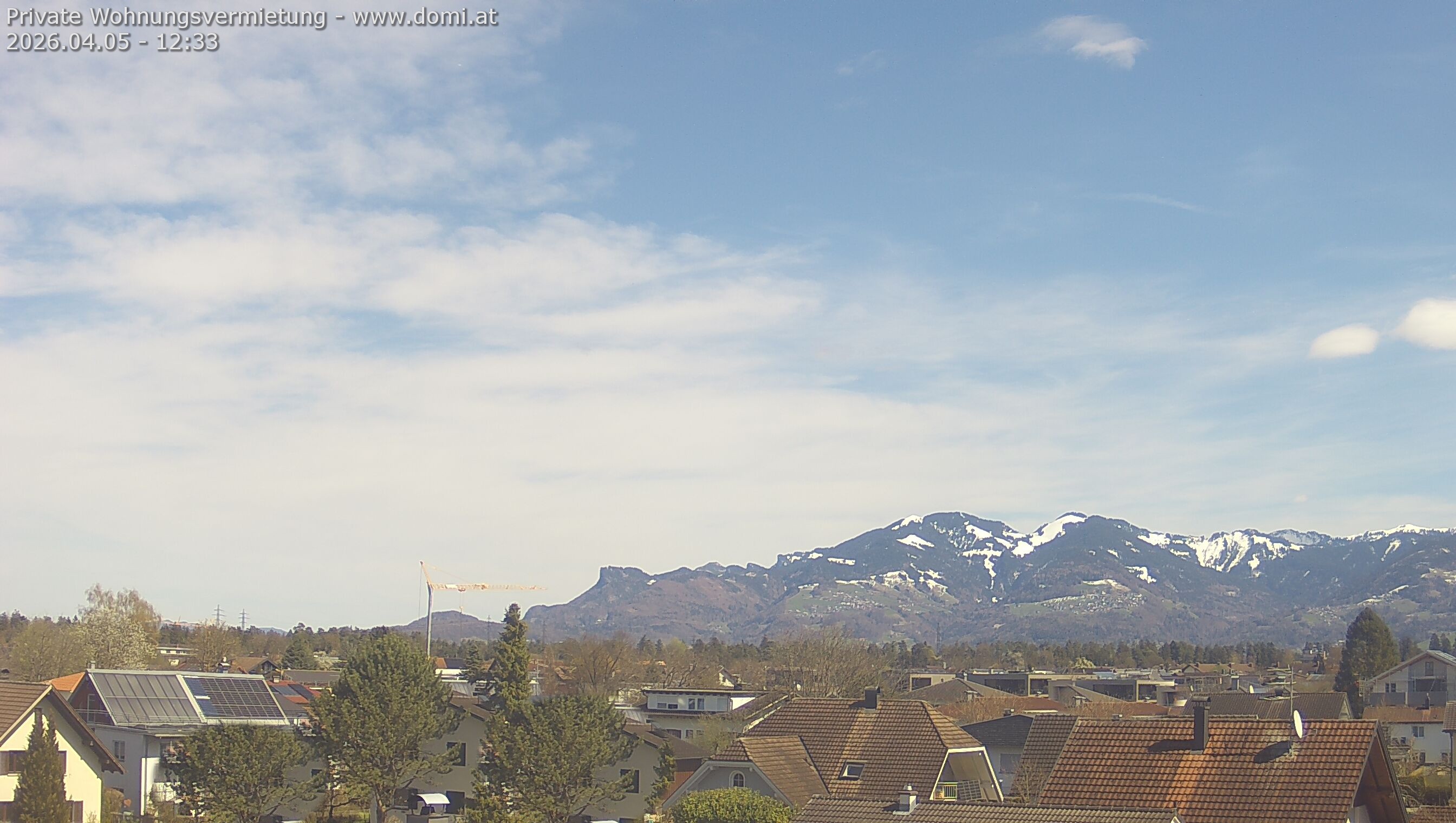 Archived image Webcam View from Feldkirch over the Rhine Valley to the Hohe Kugel