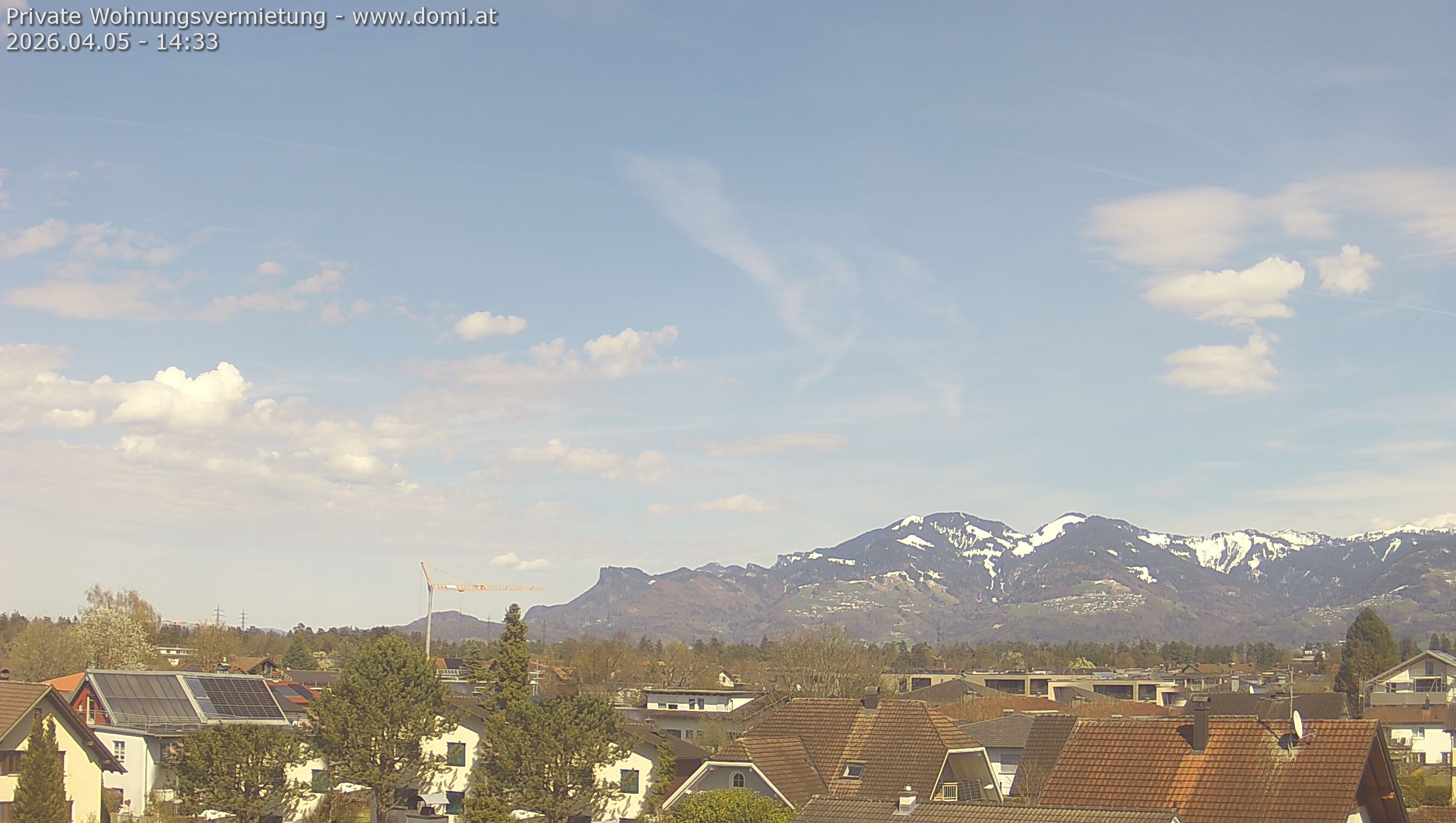 Archived image Webcam View from Feldkirch over the Rhine Valley to the Hohe Kugel