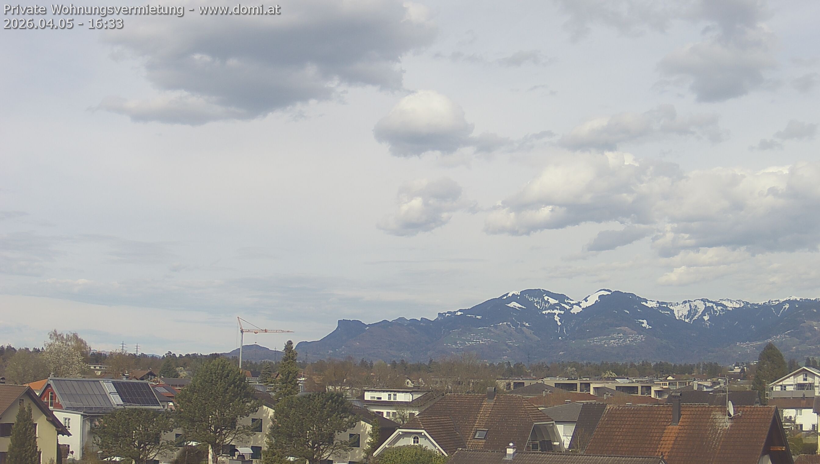 Archived image Webcam View from Feldkirch over the Rhine Valley to the Hohe Kugel