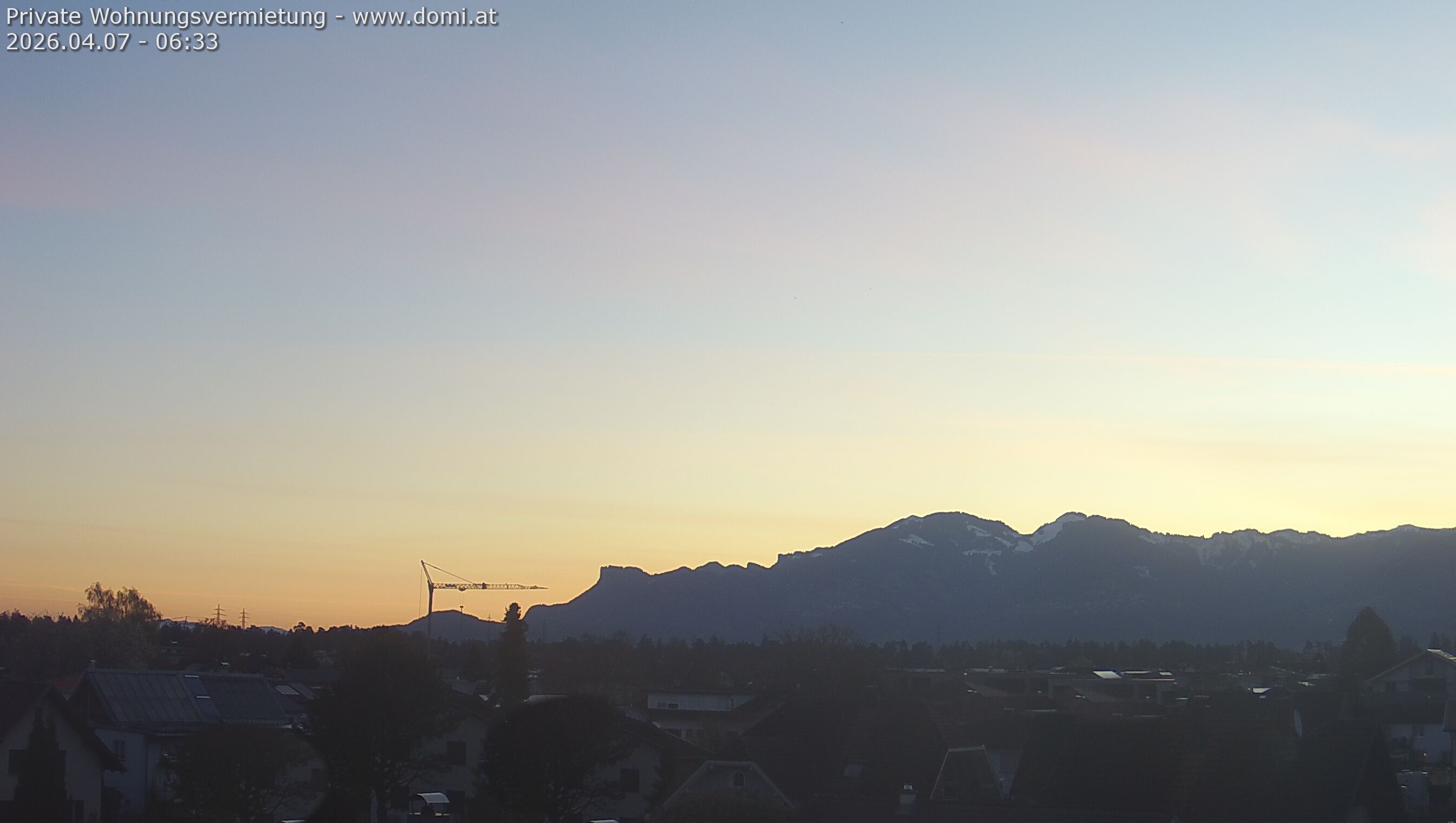 Archived image Webcam View from Feldkirch over the Rhine Valley to the Hohe Kugel
