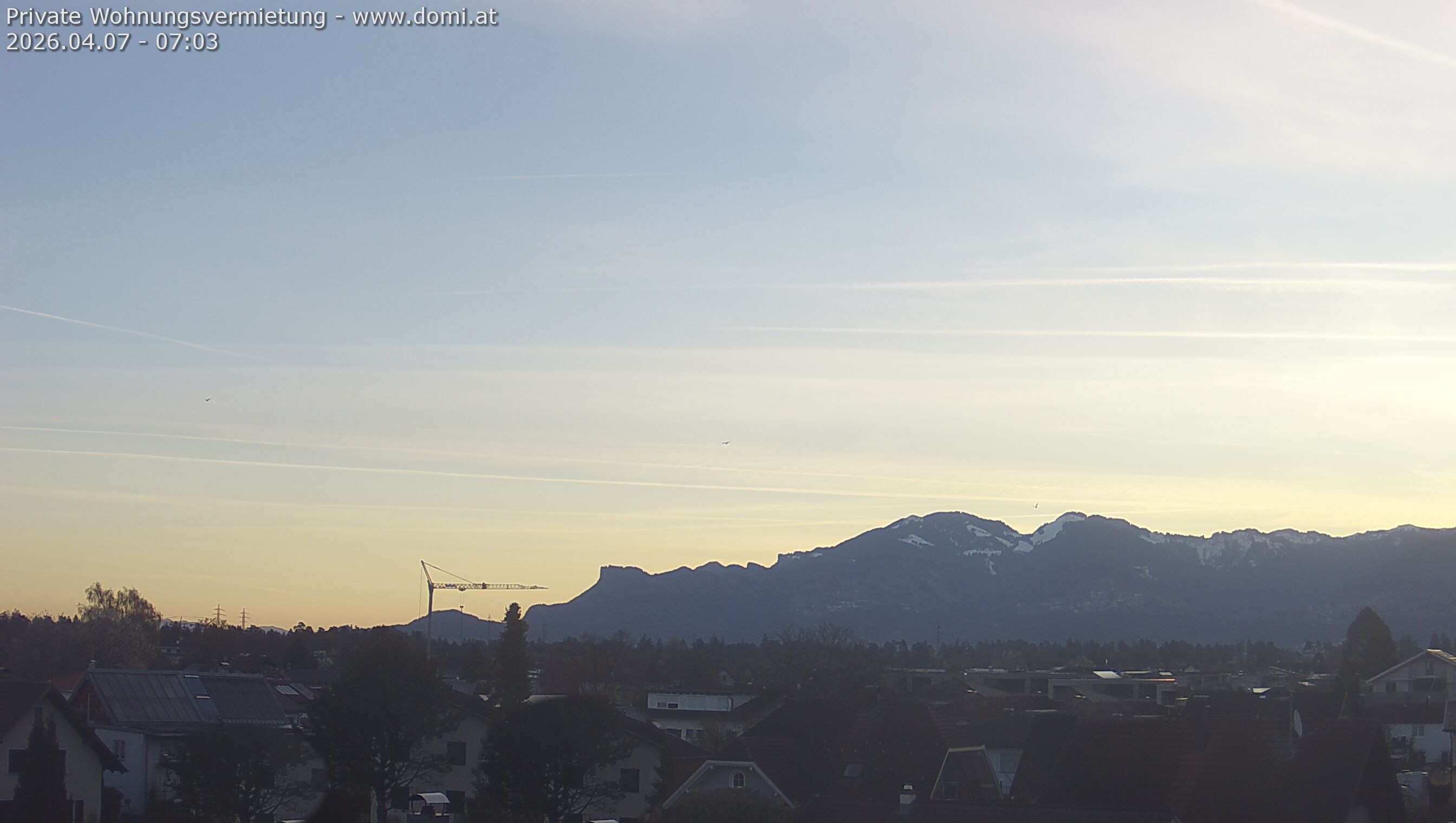 Archived image Webcam View from Feldkirch over the Rhine Valley to the Hohe Kugel