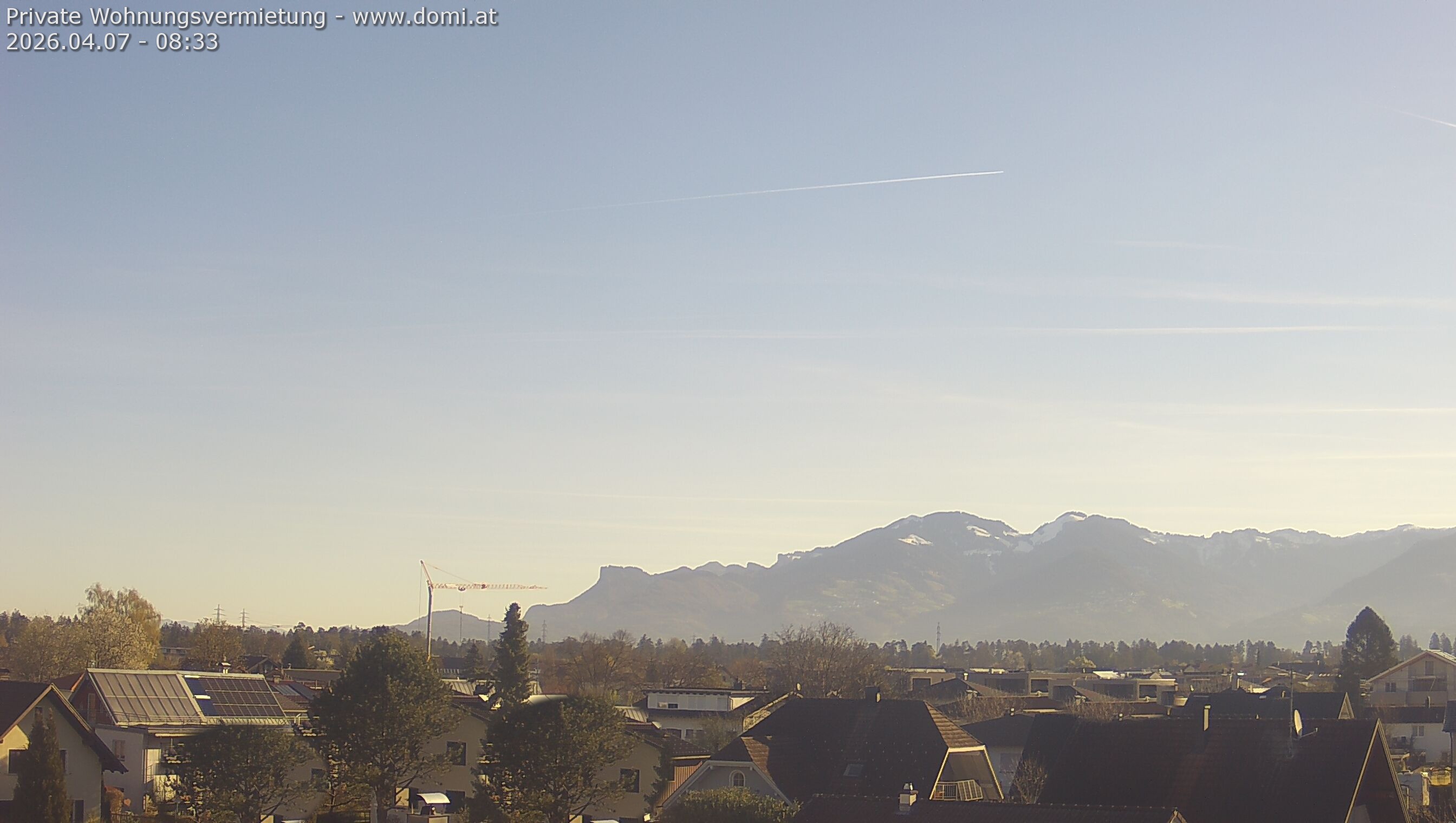 Archived image Webcam View from Feldkirch over the Rhine Valley to the Hohe Kugel