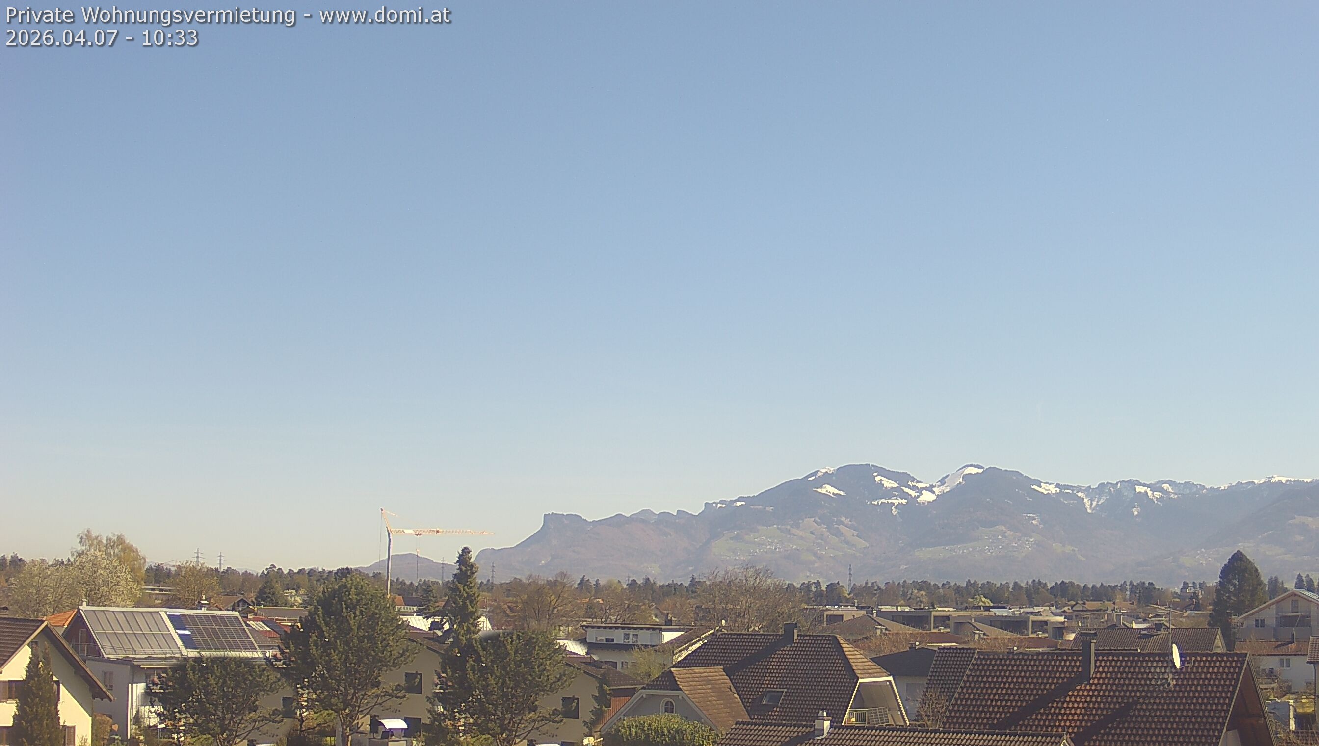 Archived image Webcam View from Feldkirch over the Rhine Valley to the Hohe Kugel