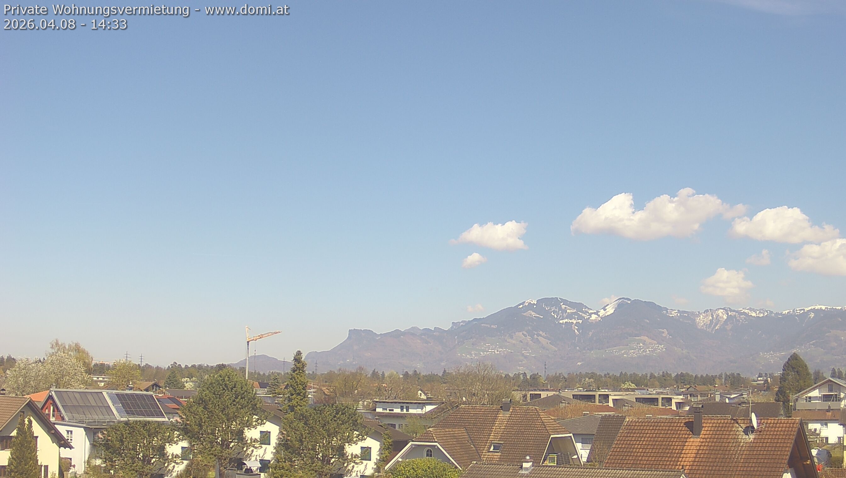 Archiv Foto Webcam Ausblick von Feldkirch über das Rheintal auf die Hohe Kugel