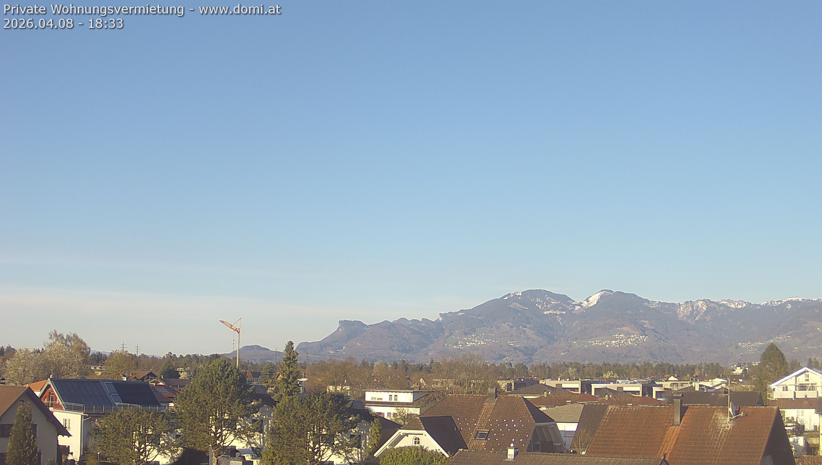 Archived image Webcam View from Feldkirch over the Rhine Valley to the Hohe Kugel