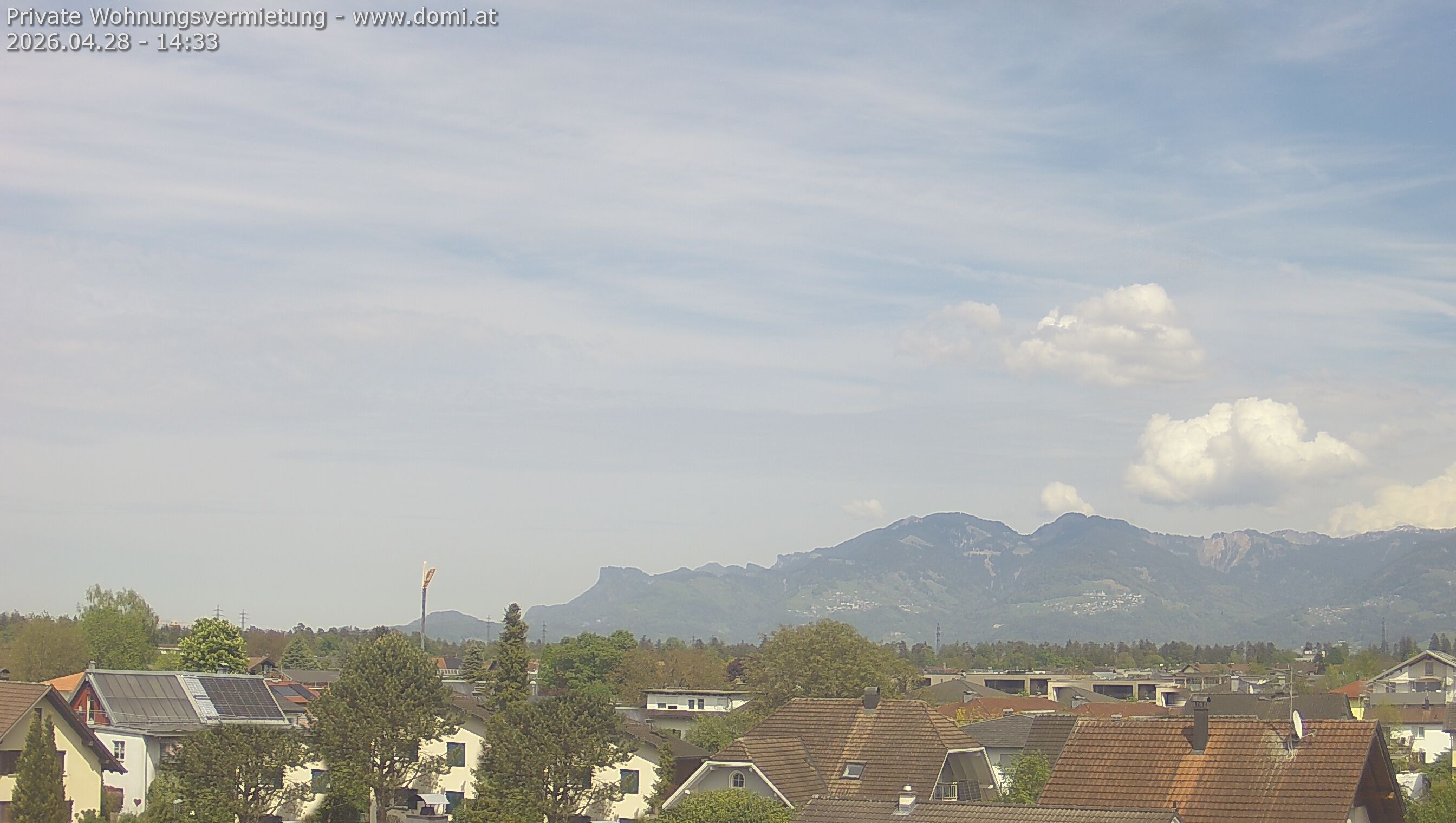 Archiv Foto Webcam Ausblick von Feldkirch über das Rheintal auf die Hohe Kugel