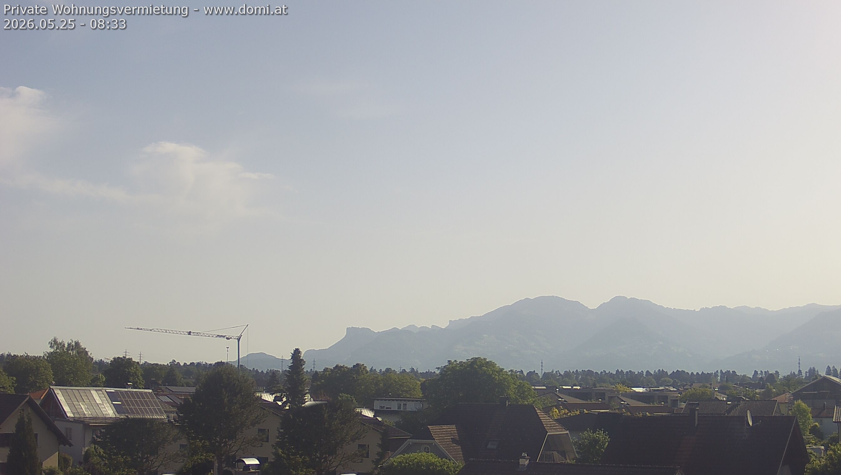 Archived image Webcam View from Feldkirch over the Rhine Valley to the Hohe Kugel