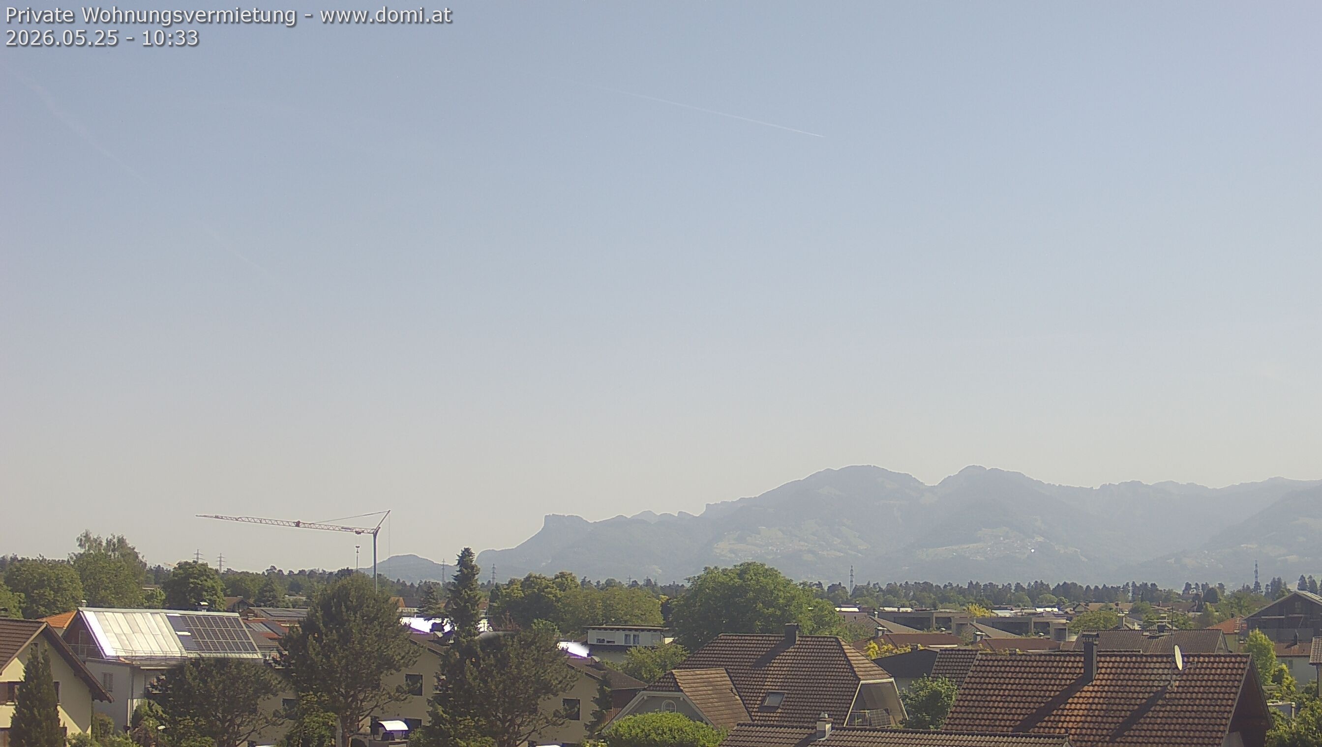 Archived image Webcam View from Feldkirch over the Rhine Valley to the Hohe Kugel