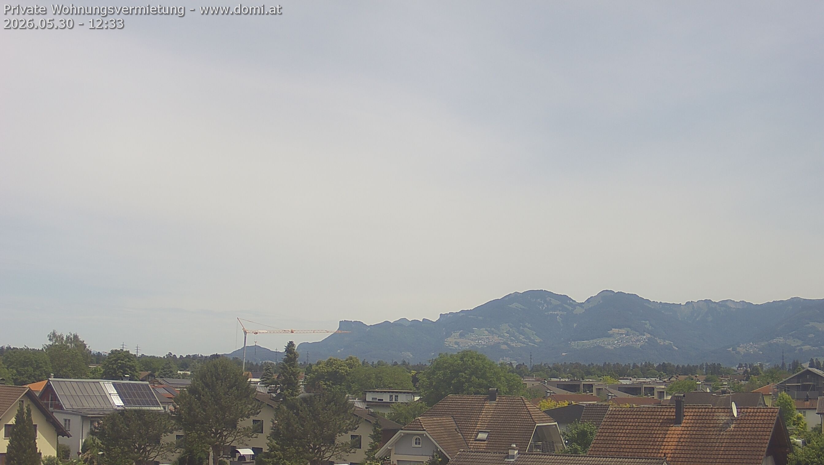 Archived image Webcam View from Feldkirch over the Rhine Valley to the Hohe Kugel