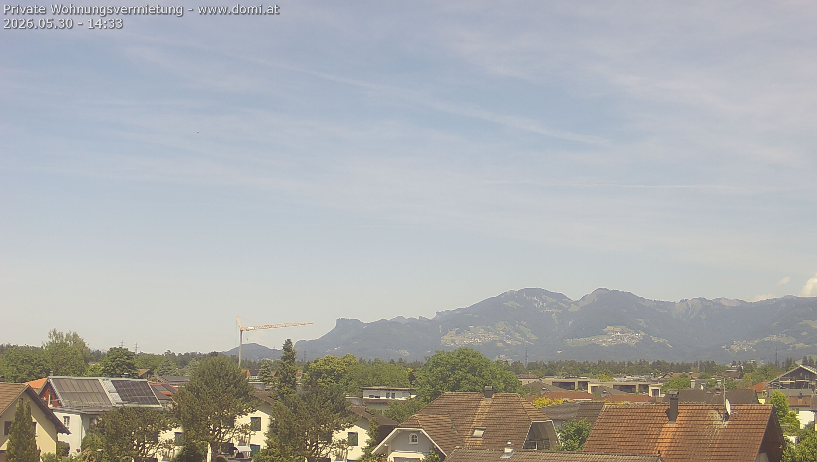 Archived image Webcam View from Feldkirch over the Rhine Valley to the Hohe Kugel