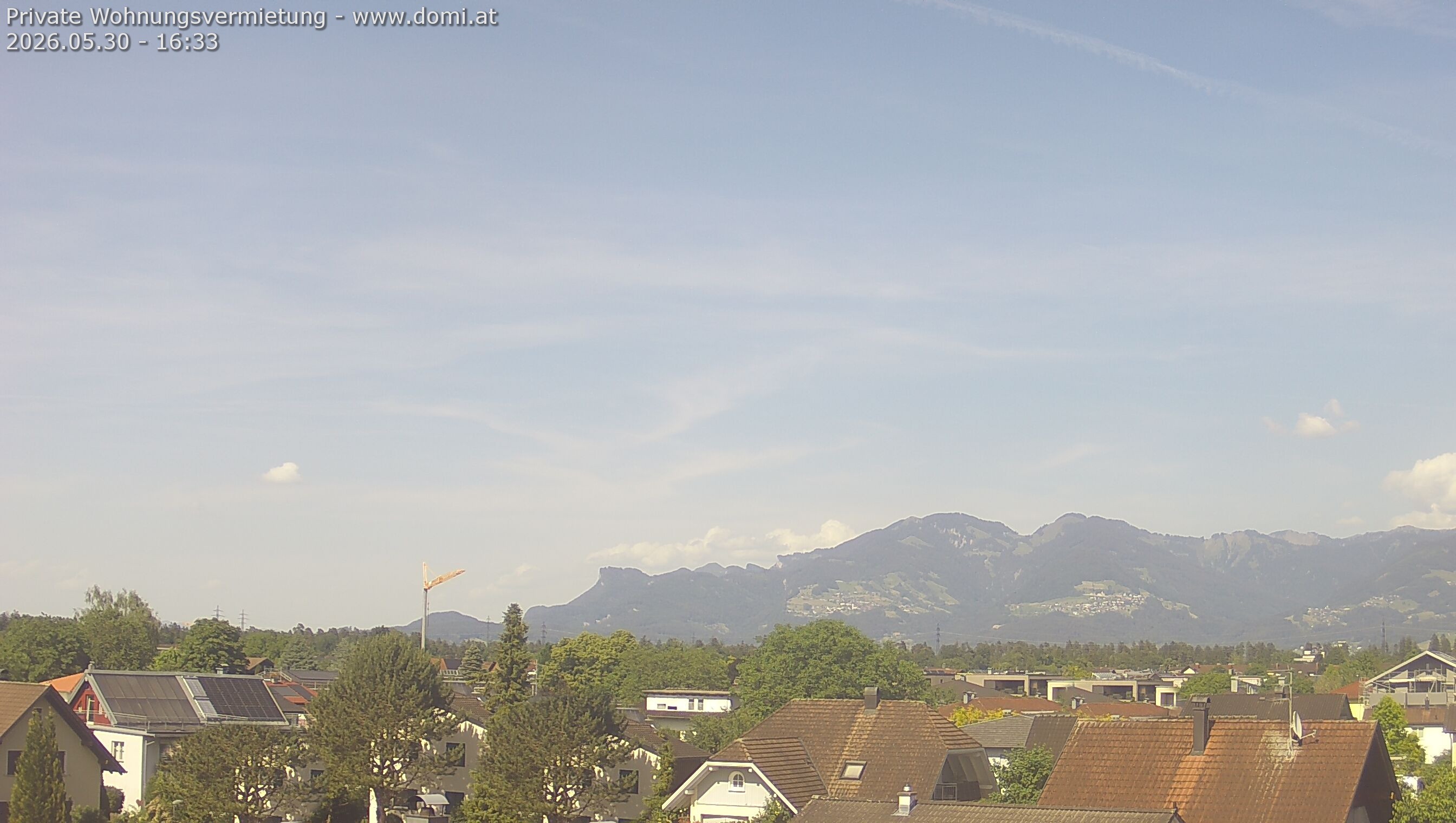 Archived image Webcam View from Feldkirch over the Rhine Valley to the Hohe Kugel