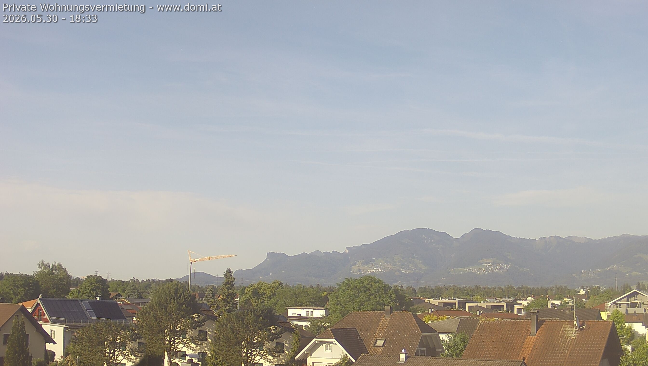 Archived image Webcam View from Feldkirch over the Rhine Valley to the Hohe Kugel