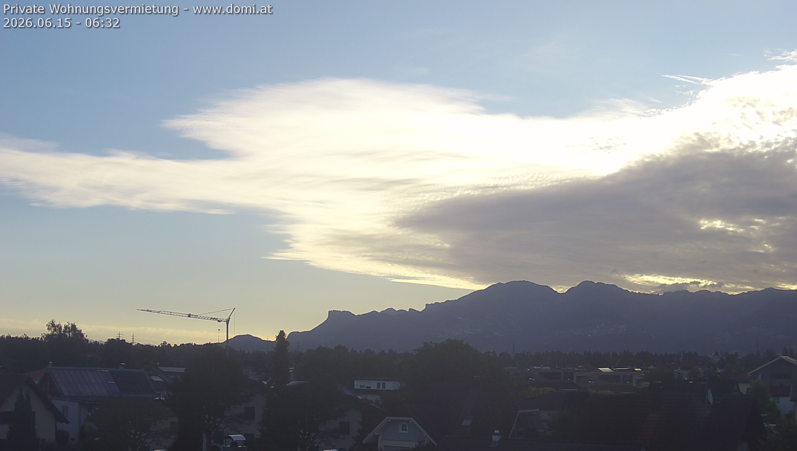 Archived image Webcam View from Feldkirch over the Rhine Valley to the Hohe Kugel