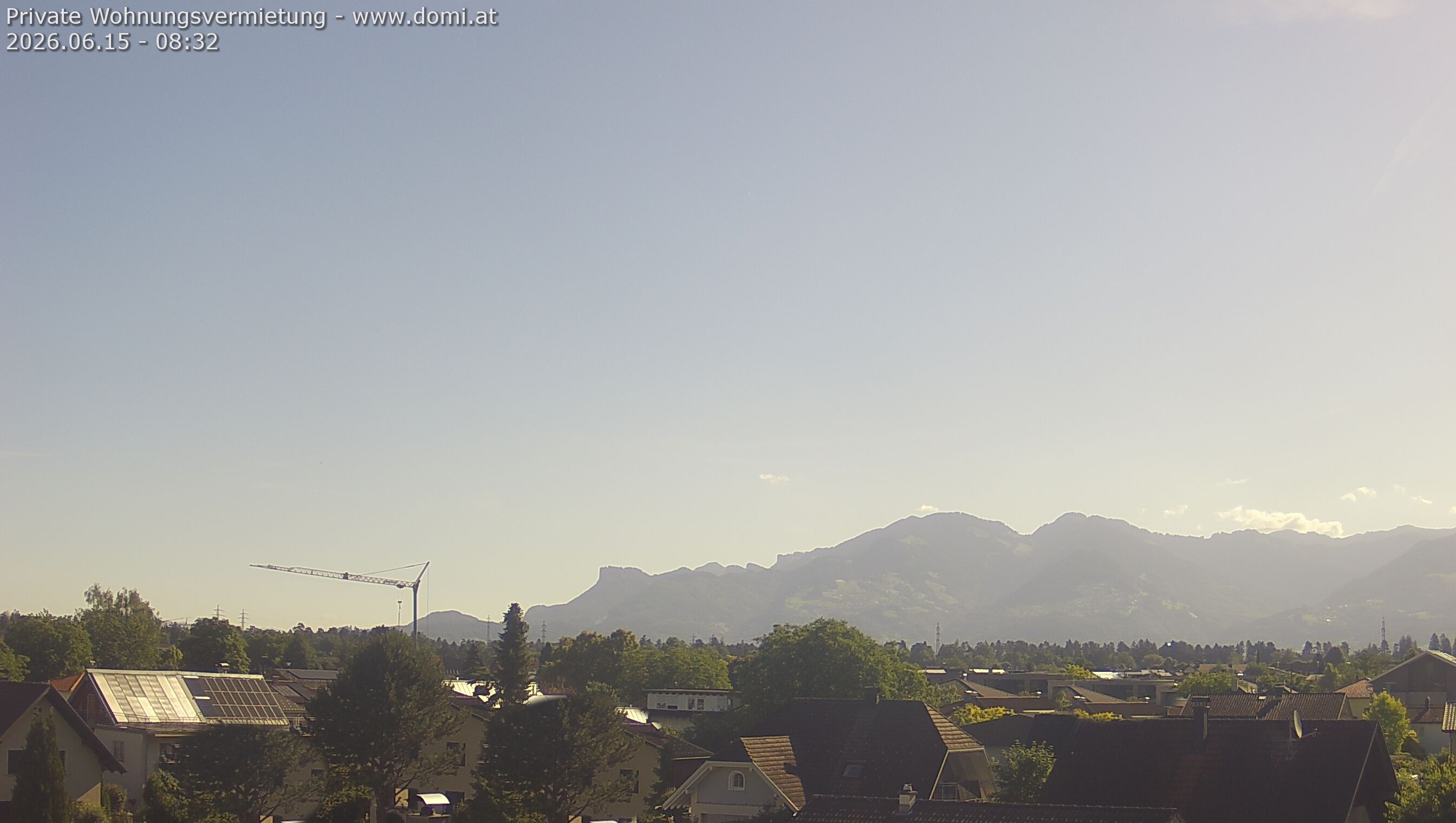 Archived image Webcam View from Feldkirch over the Rhine Valley to the Hohe Kugel