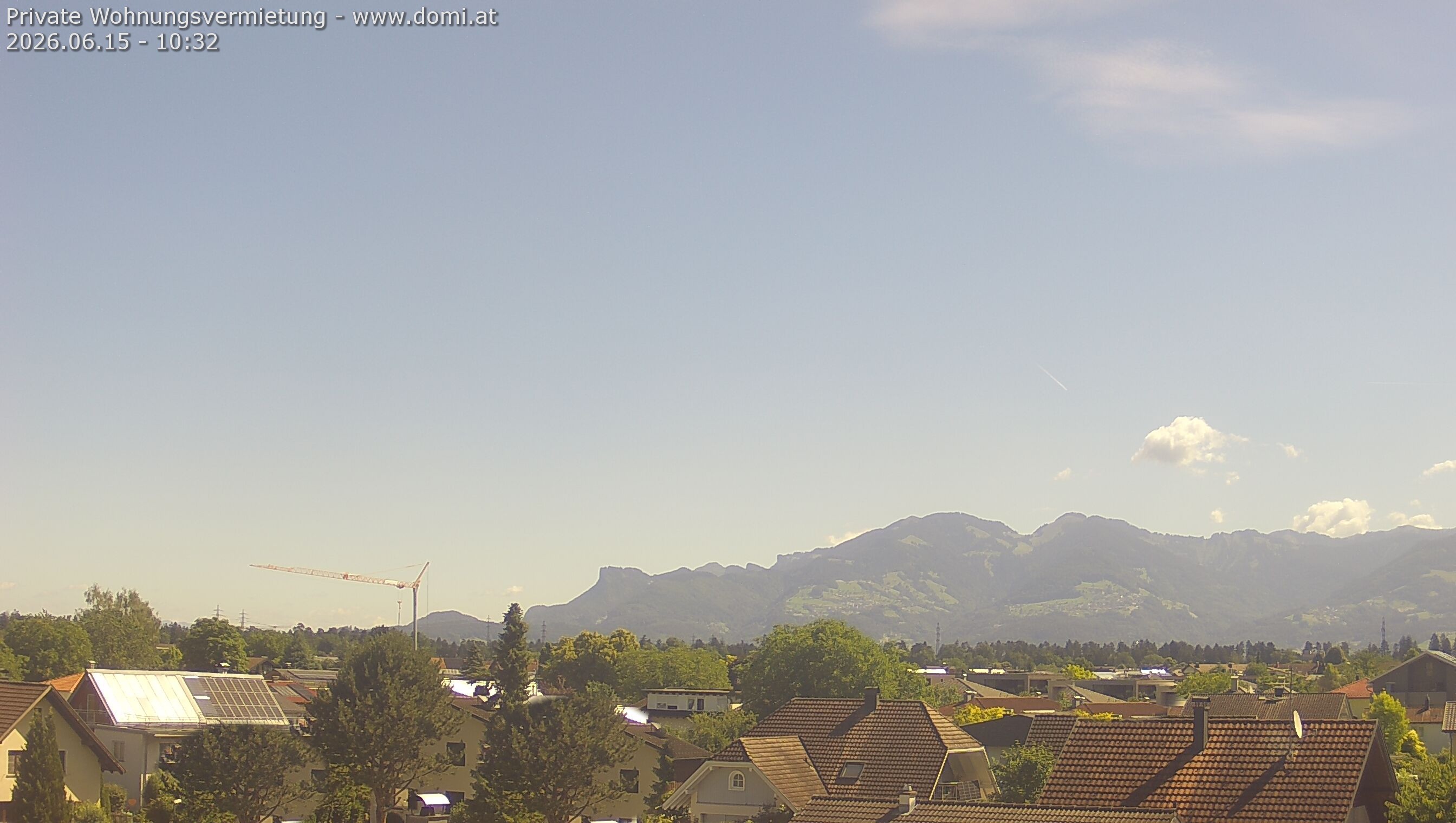 Archived image Webcam View from Feldkirch over the Rhine Valley to the Hohe Kugel