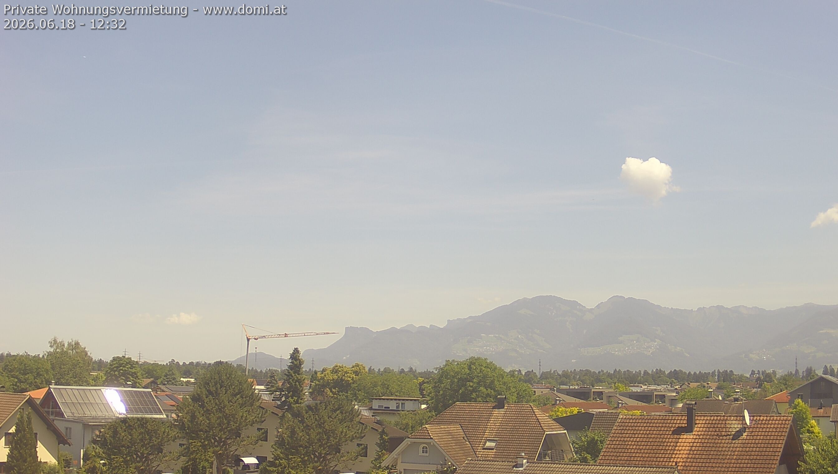 Archiv Foto Webcam Ausblick von Feldkirch über das Rheintal auf die Hohe Kugel