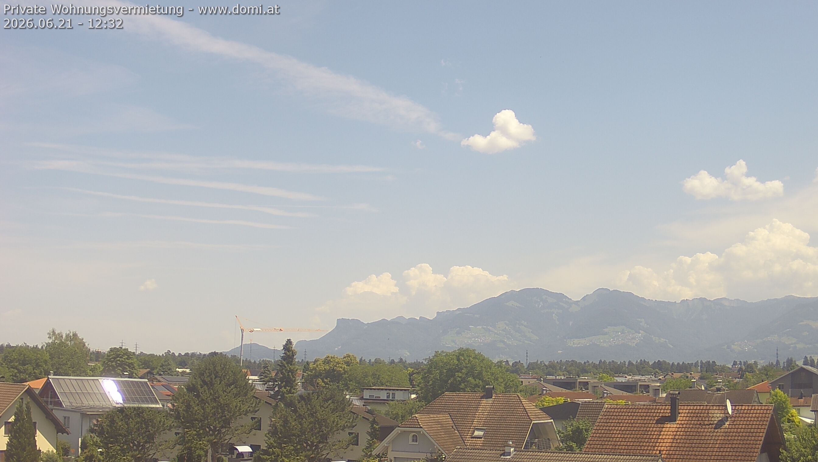Archived image Webcam View from Feldkirch over the Rhine Valley to the Hohe Kugel