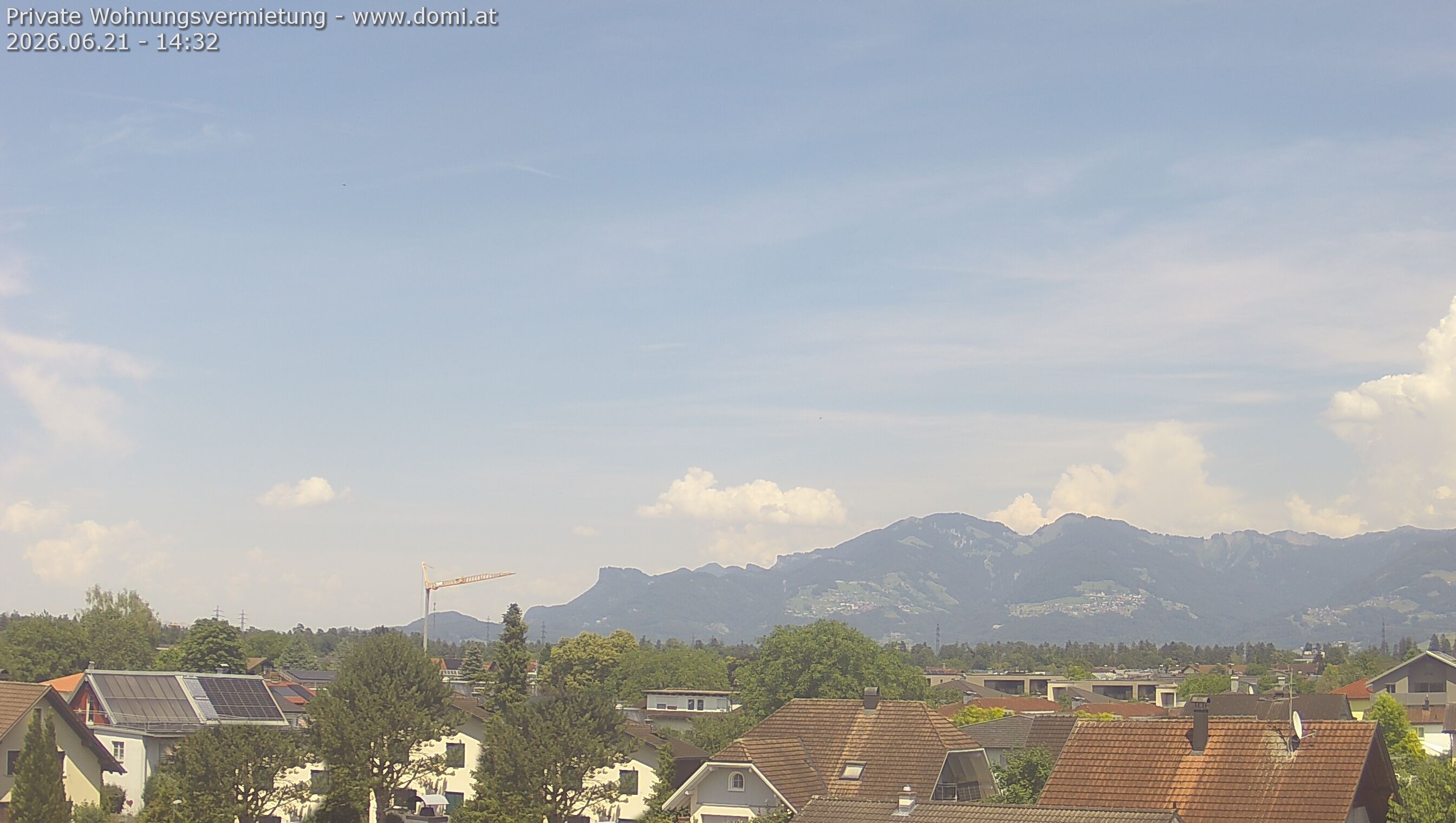 Archiv Foto Webcam Ausblick von Feldkirch über das Rheintal auf die Hohe Kugel