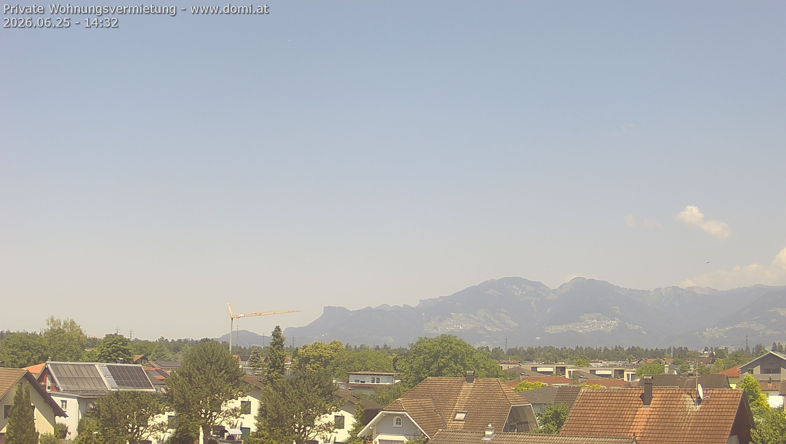 Archiv Foto Webcam Ausblick von Feldkirch über das Rheintal auf die Hohe Kugel