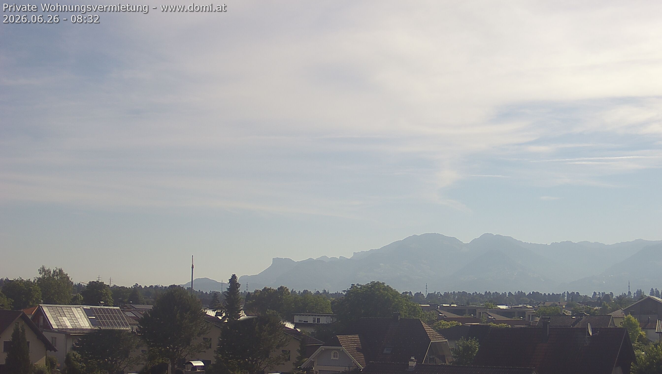 Archiv Foto Webcam Ausblick von Feldkirch über das Rheintal auf die Hohe Kugel
