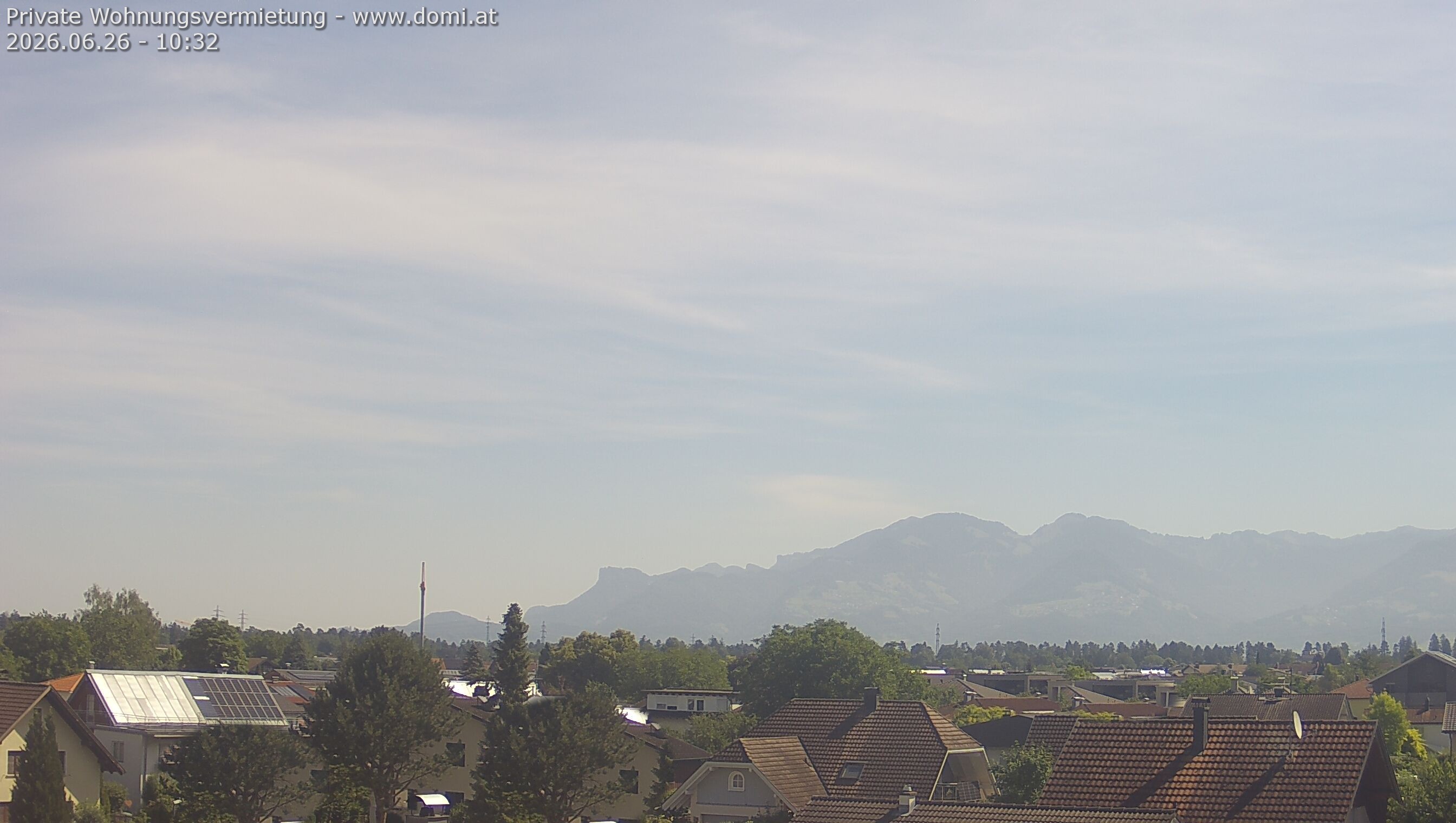 Archiv Foto Webcam Ausblick von Feldkirch über das Rheintal auf die Hohe Kugel