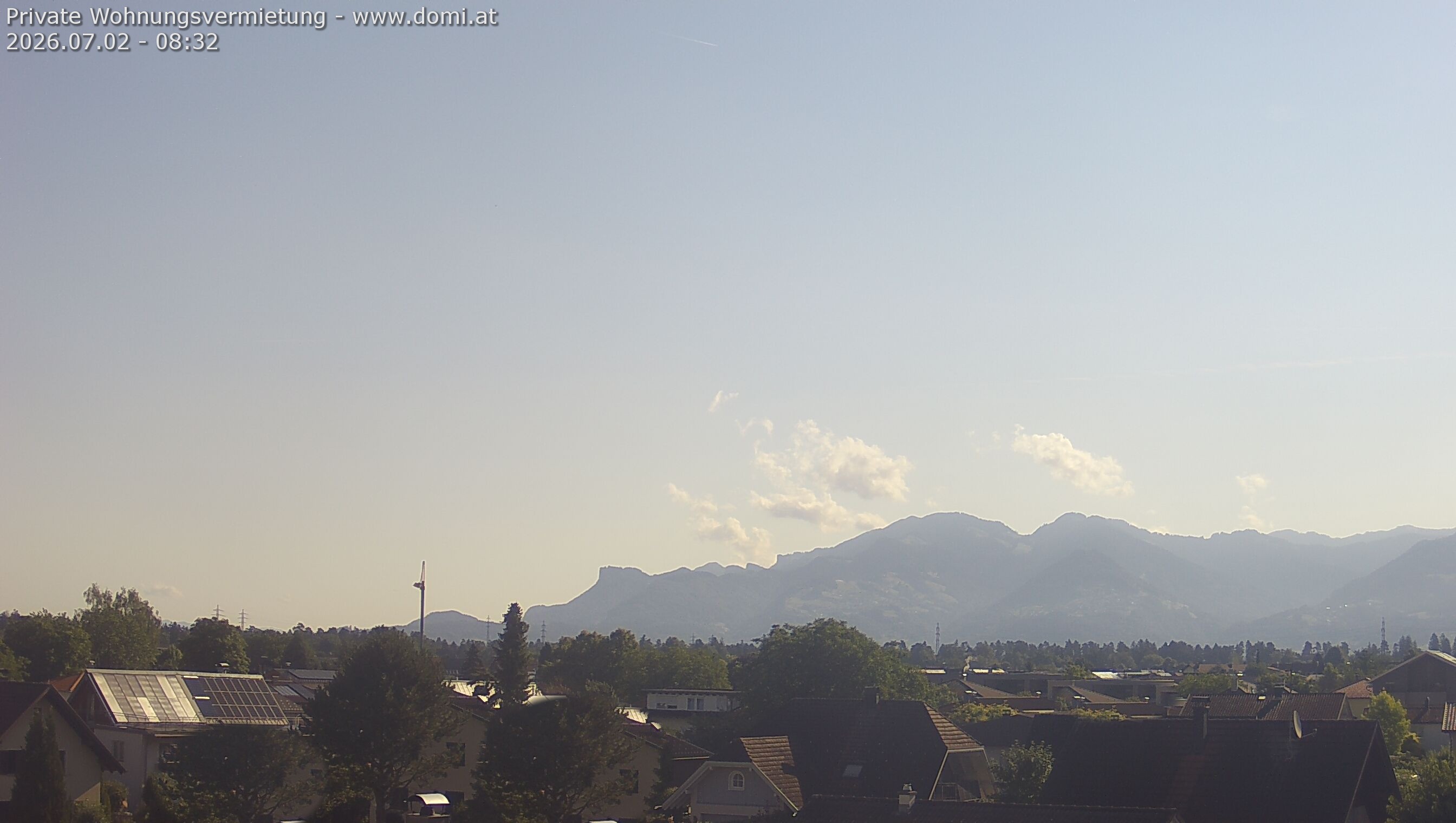 Archived image Webcam View from Feldkirch over the Rhine Valley to the Hohe Kugel