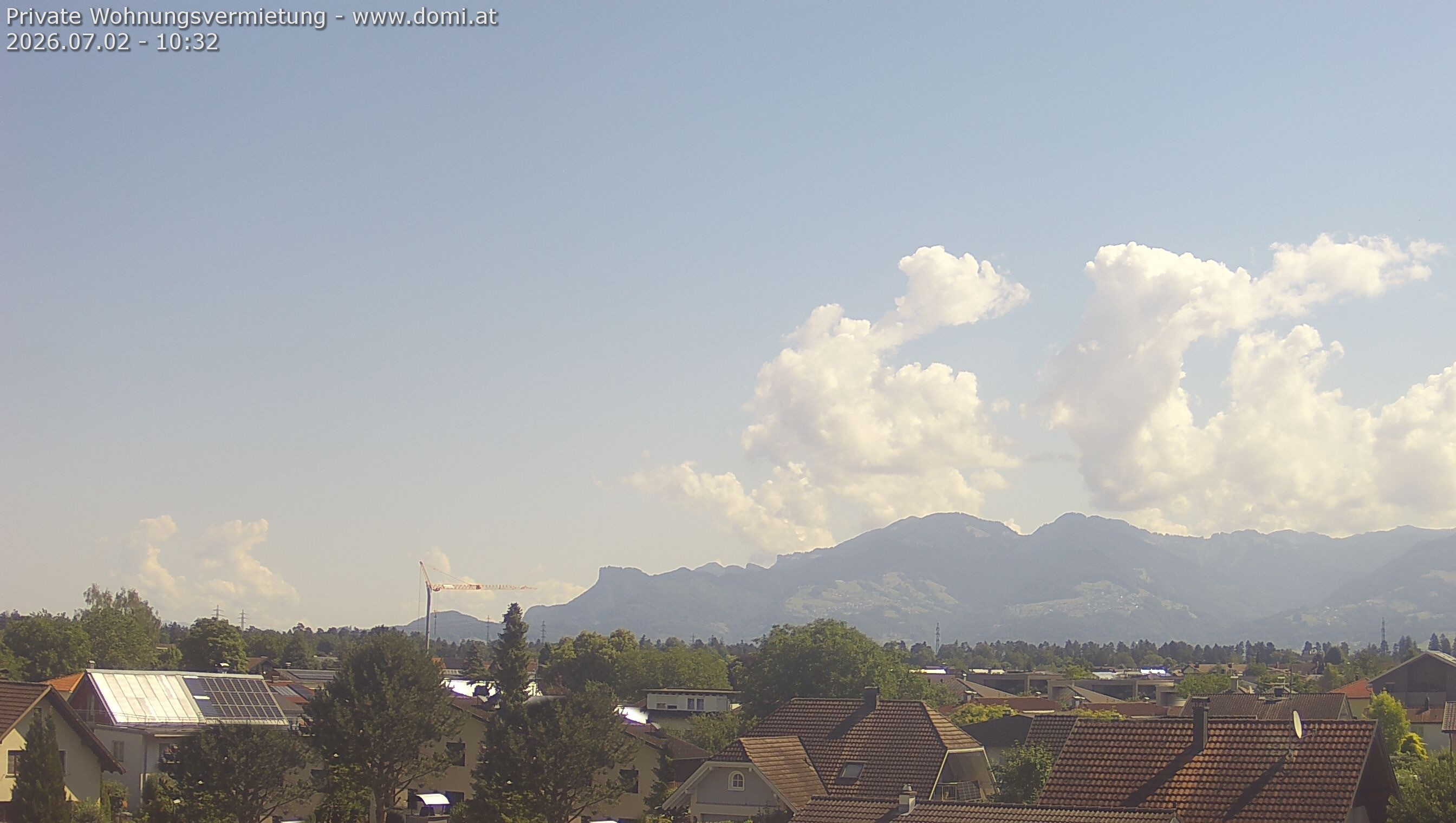 Archived image Webcam View from Feldkirch over the Rhine Valley to the Hohe Kugel