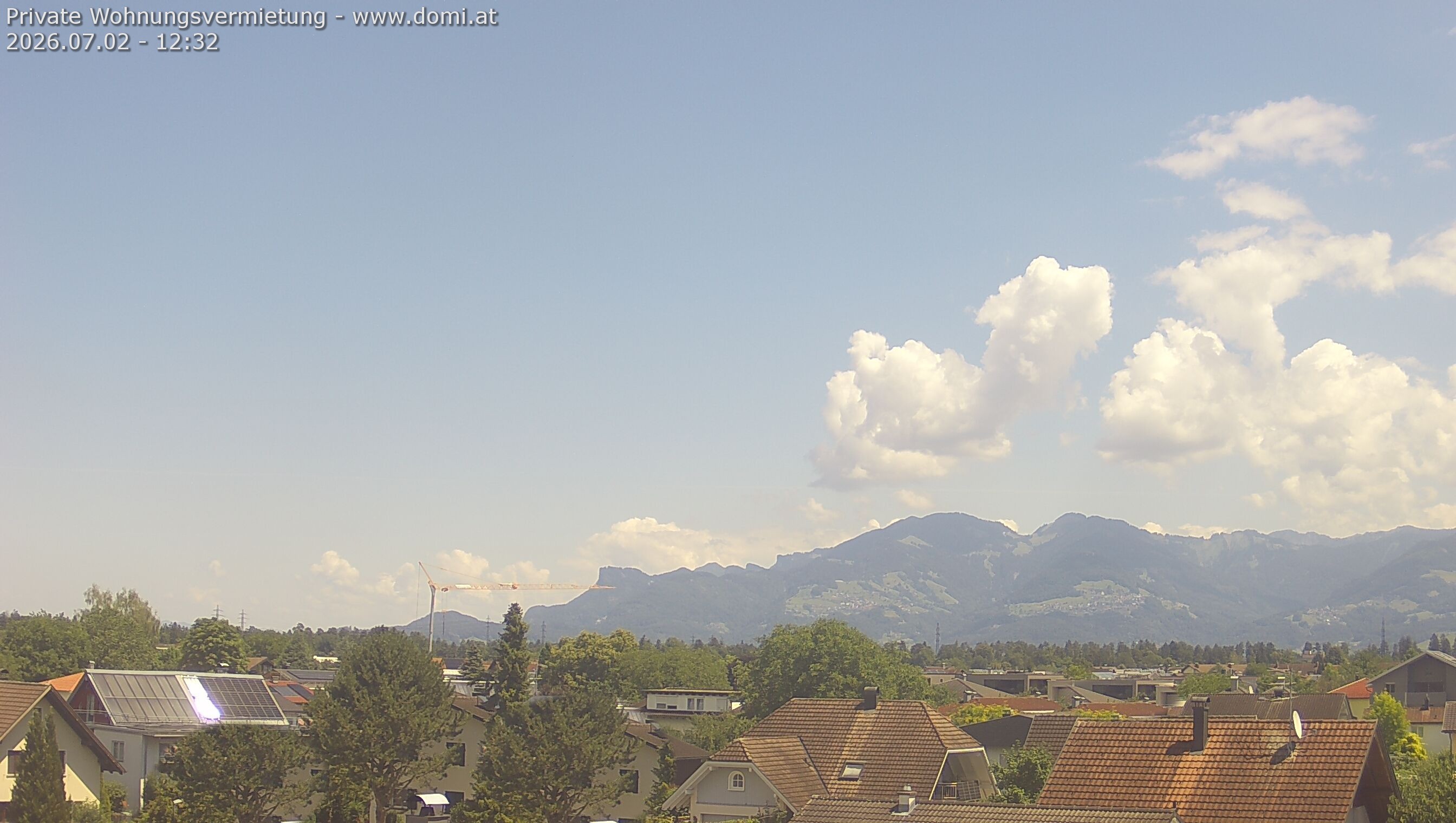 Archived image Webcam View from Feldkirch over the Rhine Valley to the Hohe Kugel