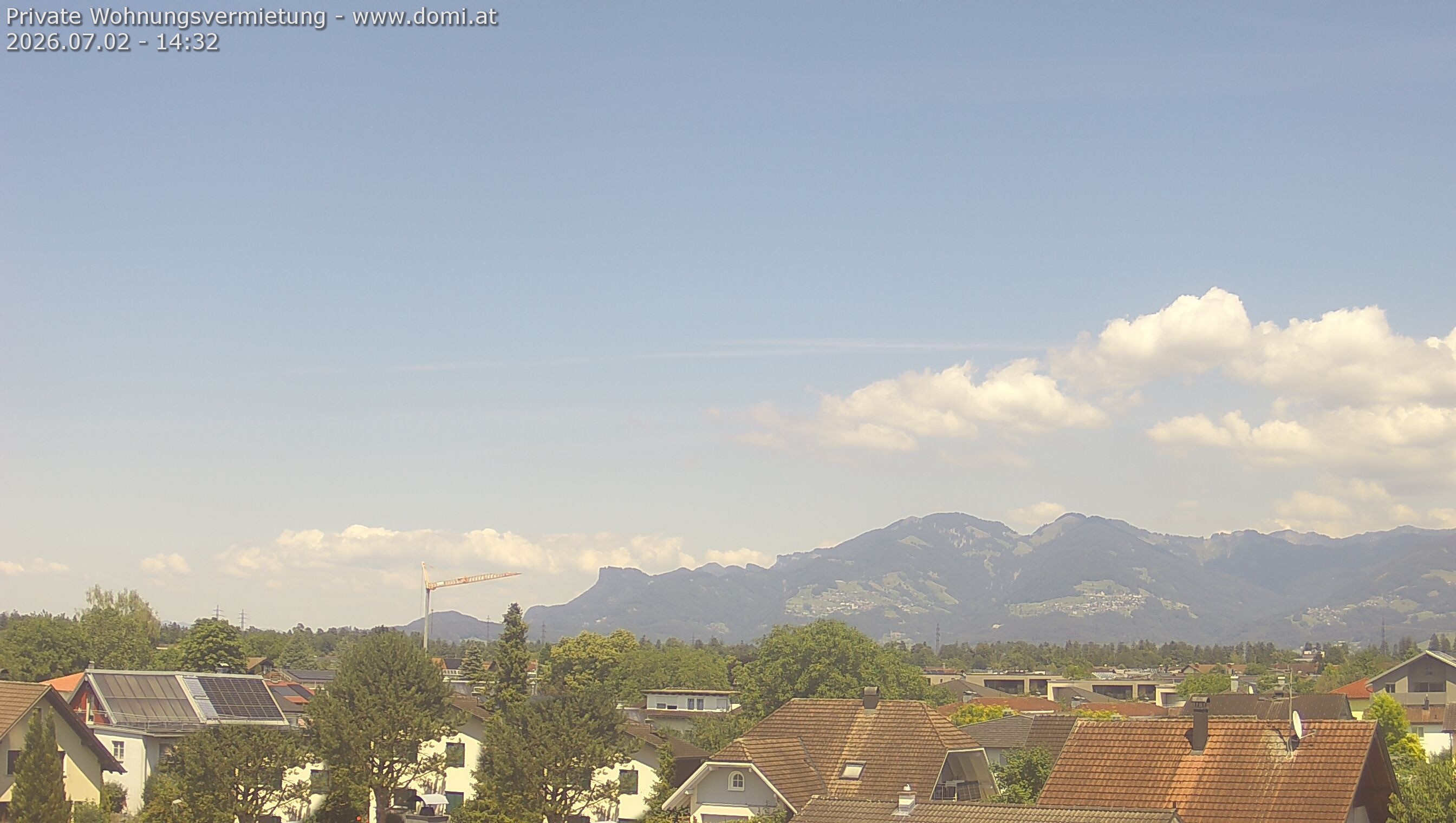 Archived image Webcam View from Feldkirch over the Rhine Valley to the Hohe Kugel