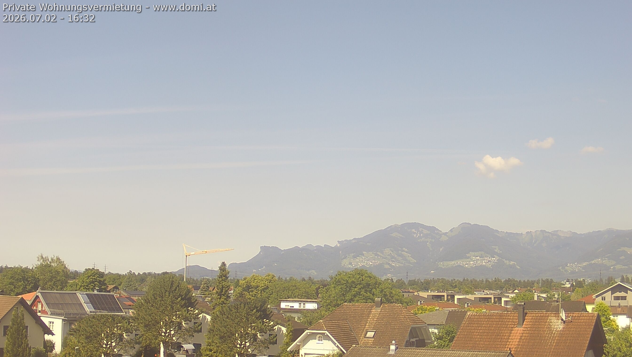 Archived image Webcam View from Feldkirch over the Rhine Valley to the Hohe Kugel