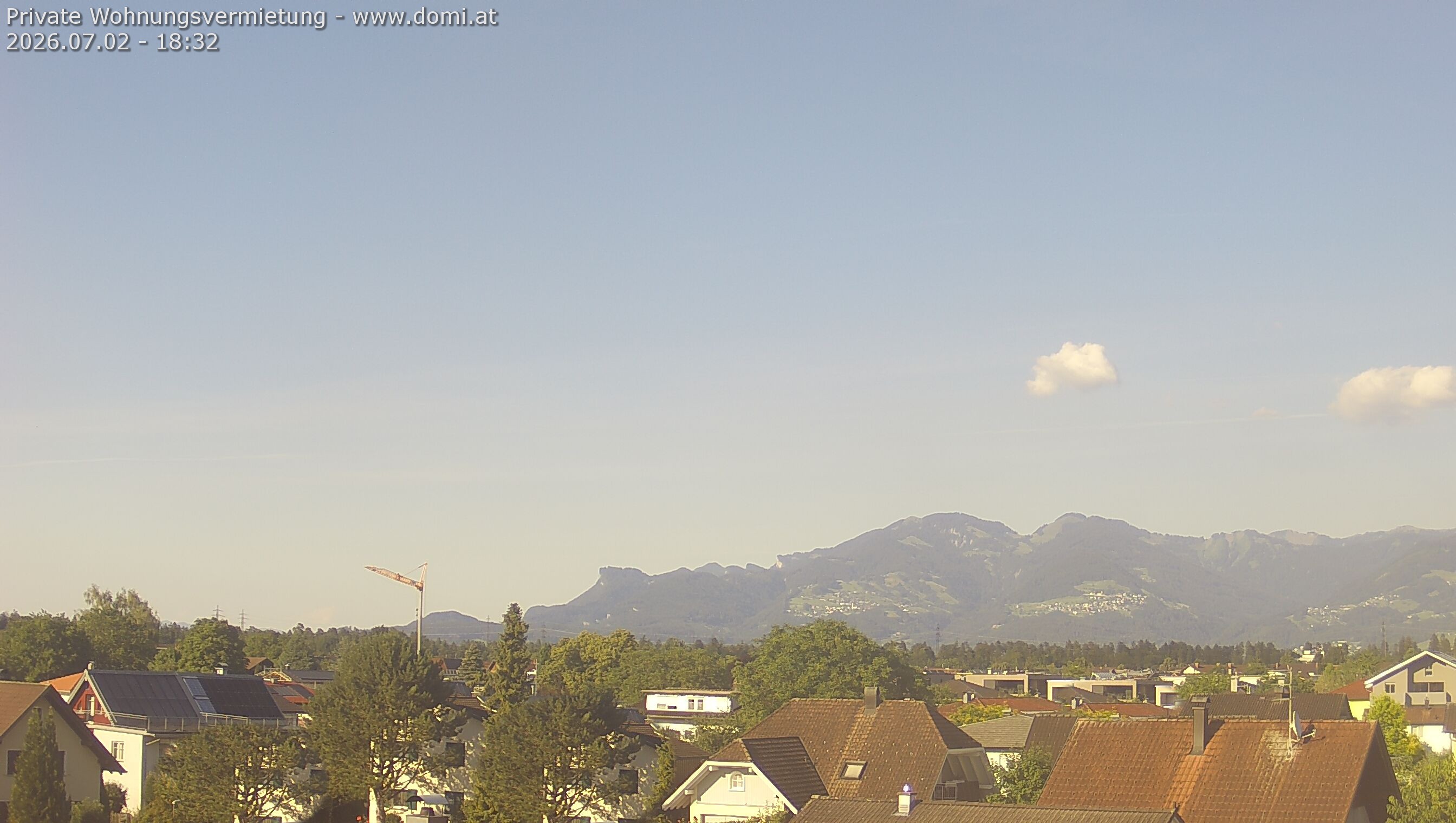 Archived image Webcam View from Feldkirch over the Rhine Valley to the Hohe Kugel