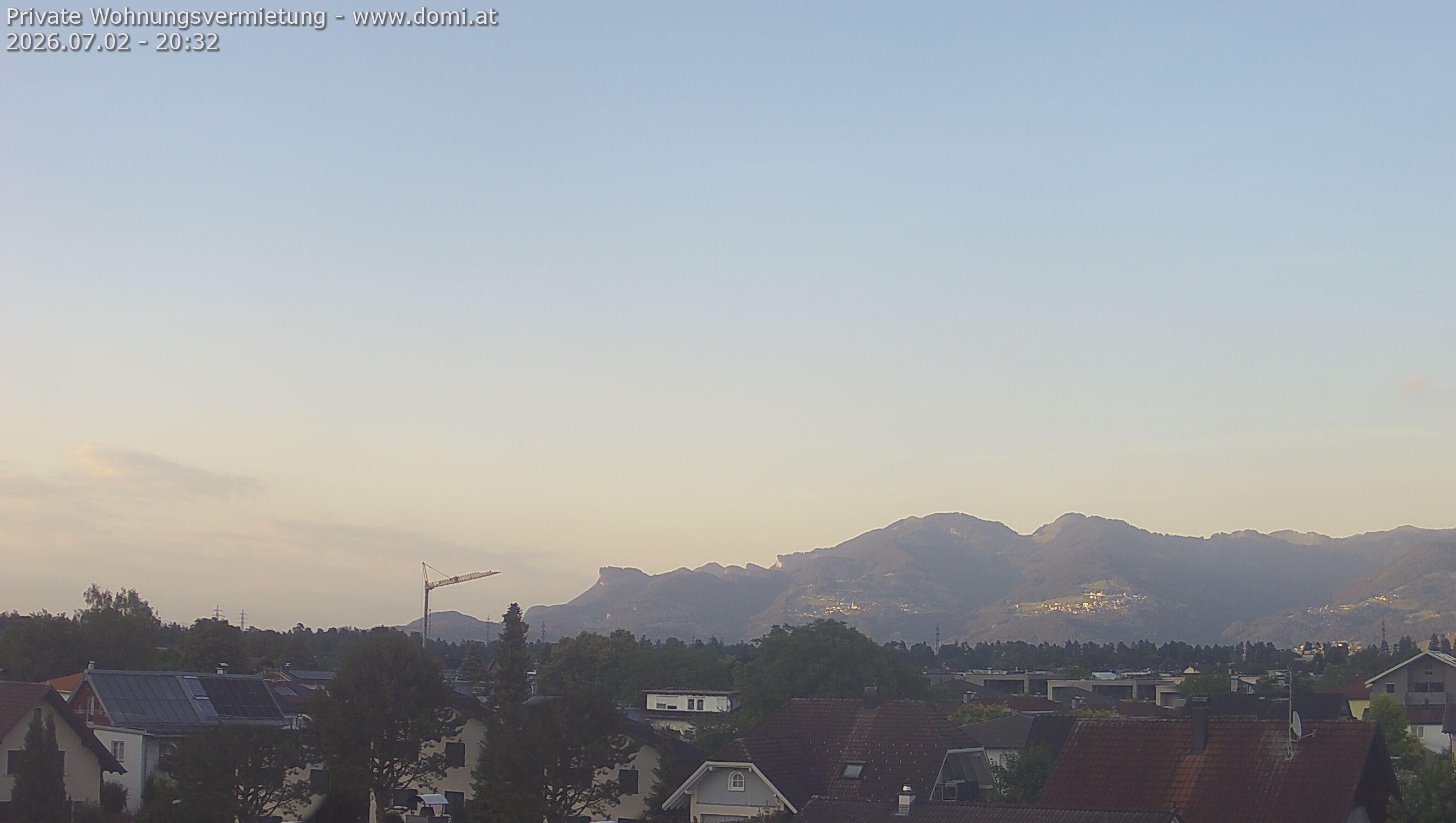 Archived image Webcam View from Feldkirch over the Rhine Valley to the Hohe Kugel