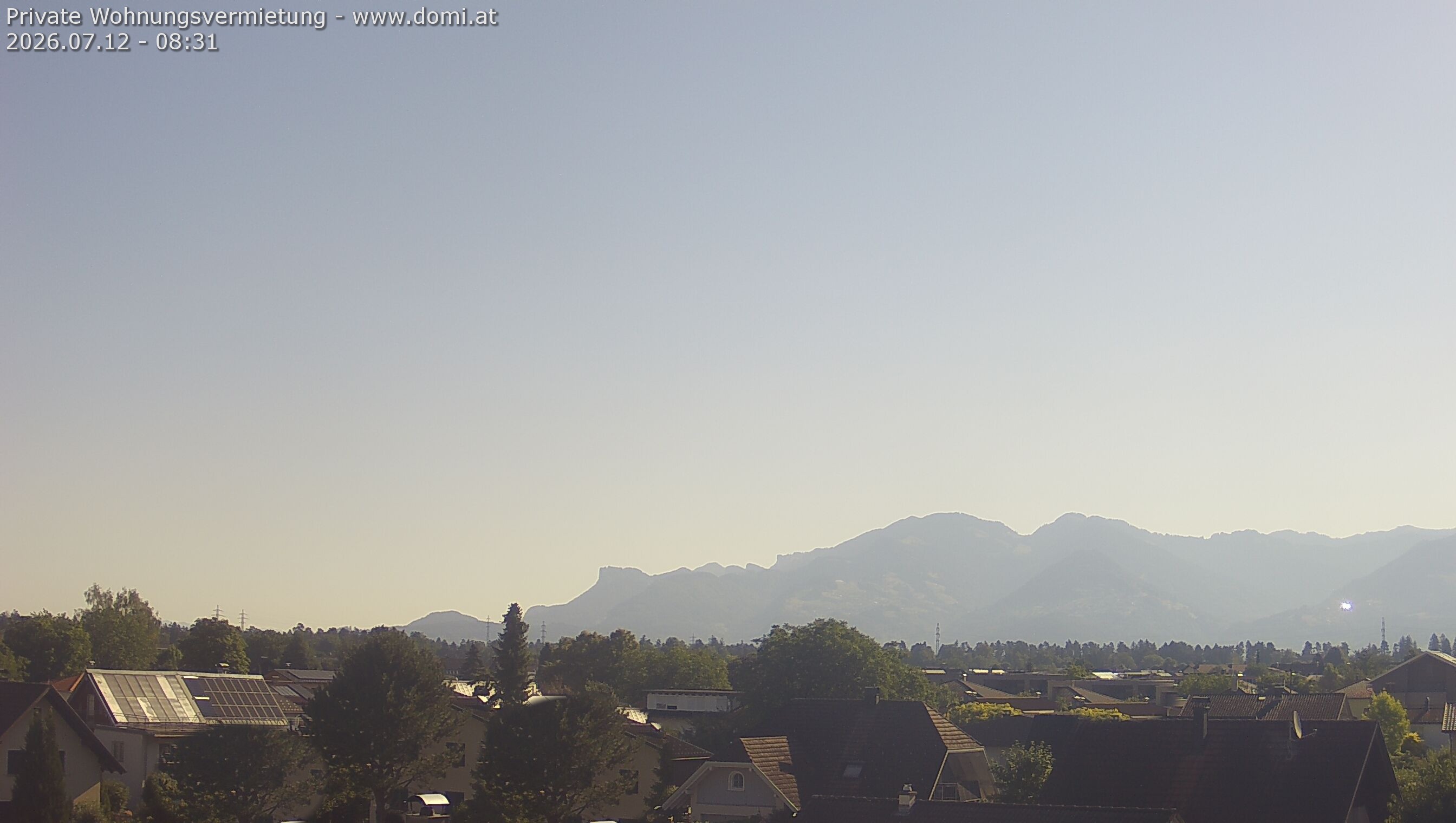 Archived image Webcam View from Feldkirch over the Rhine Valley to the Hohe Kugel