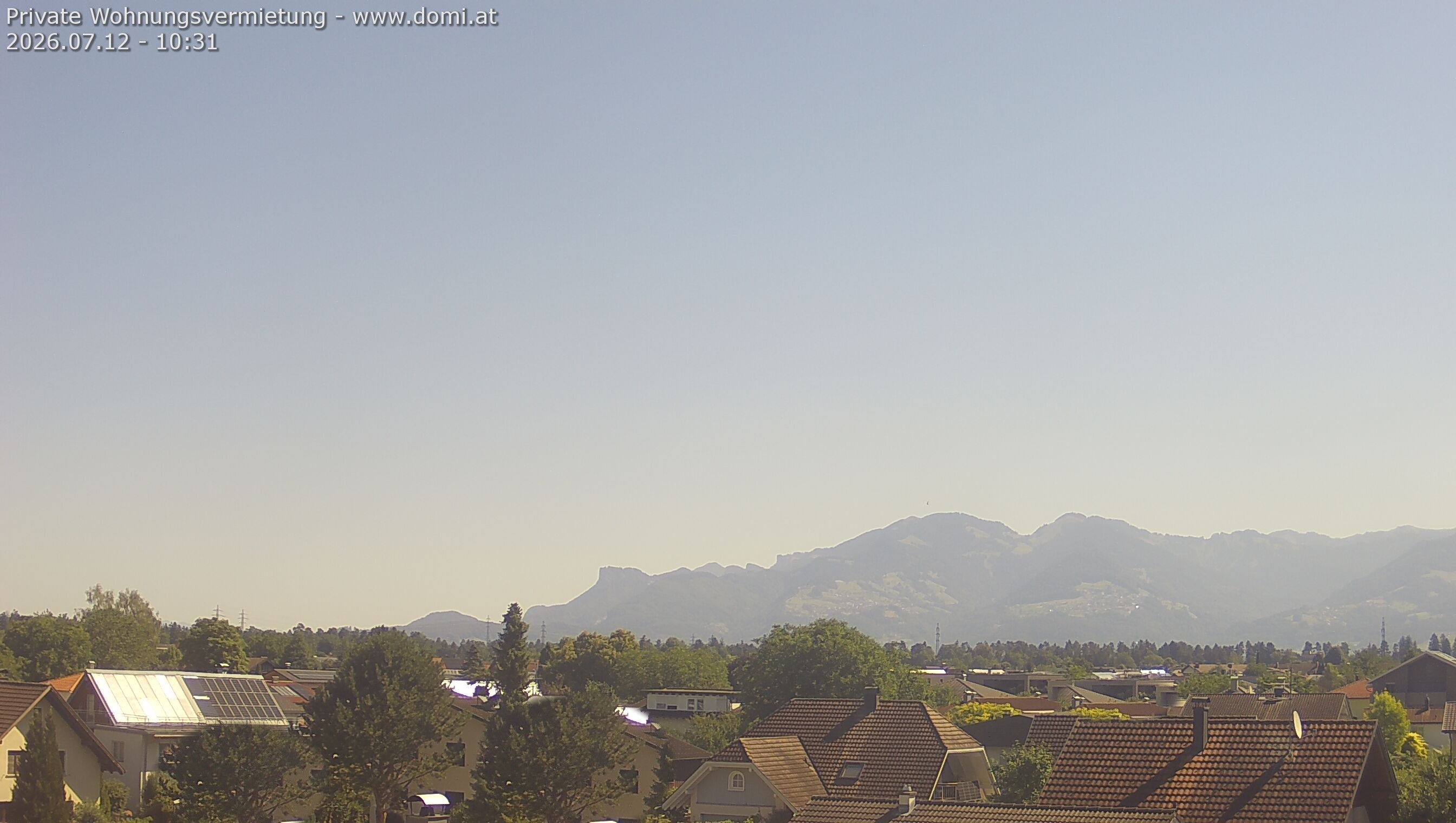 Archived image Webcam View from Feldkirch over the Rhine Valley to the Hohe Kugel