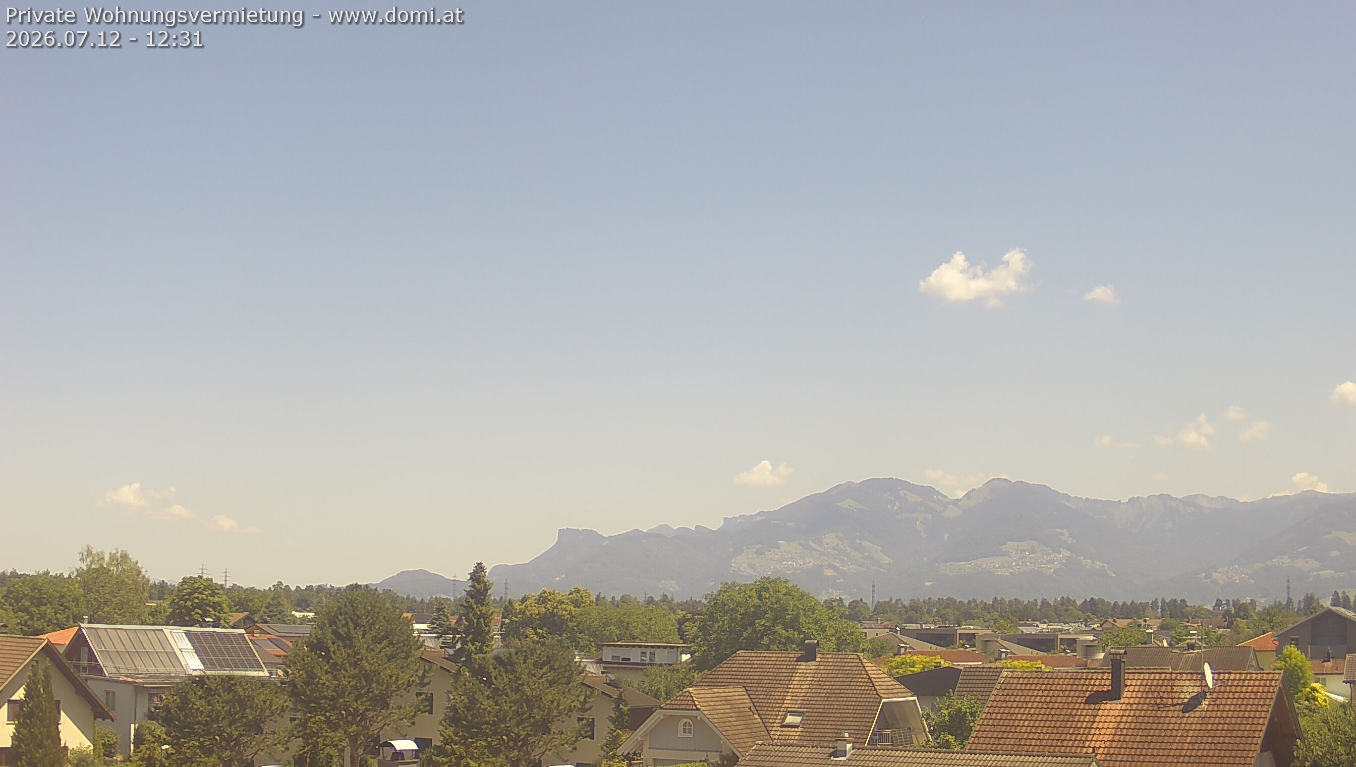 Archived image Webcam View from Feldkirch over the Rhine Valley to the Hohe Kugel