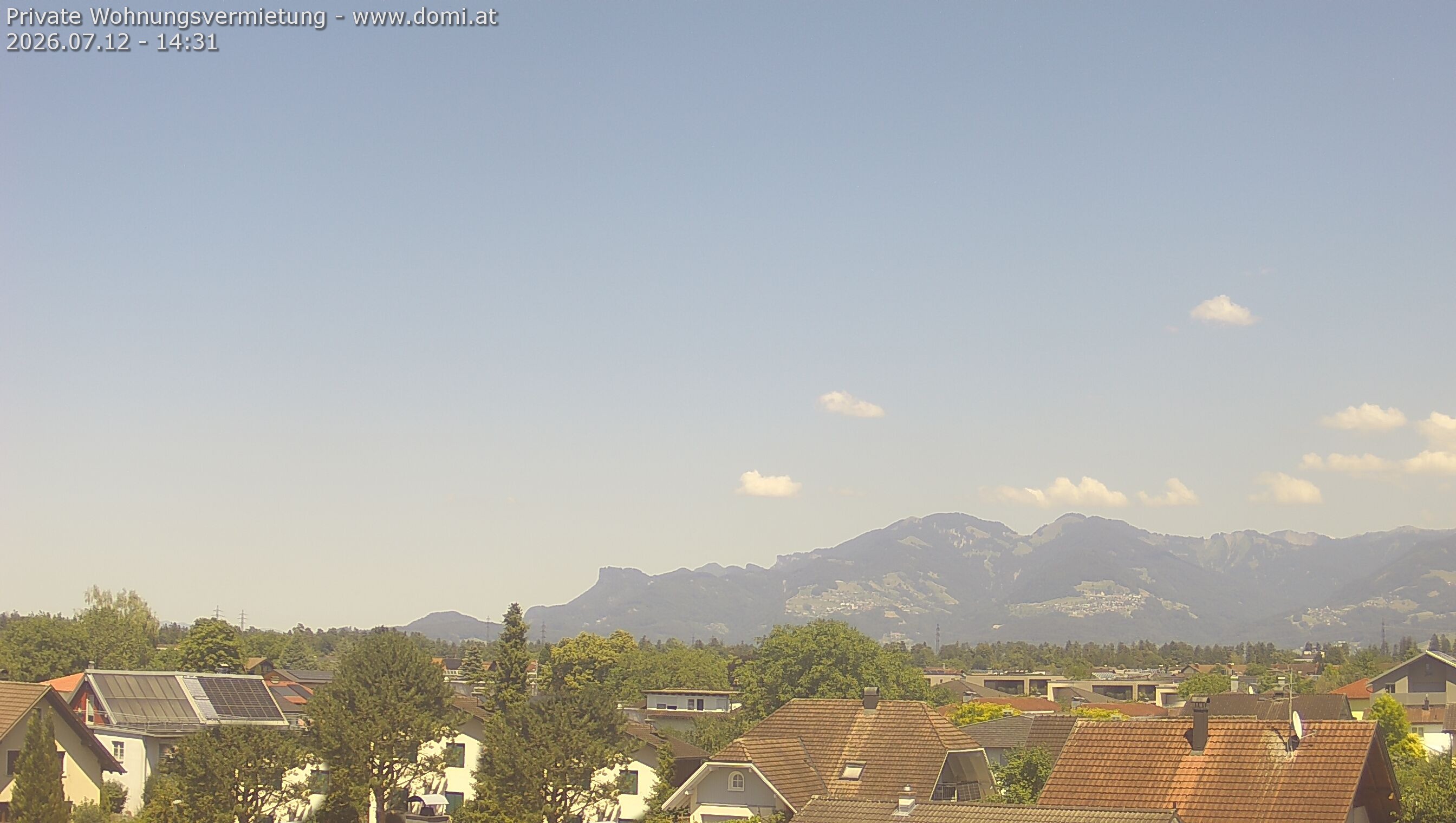Archived image Webcam View from Feldkirch over the Rhine Valley to the Hohe Kugel