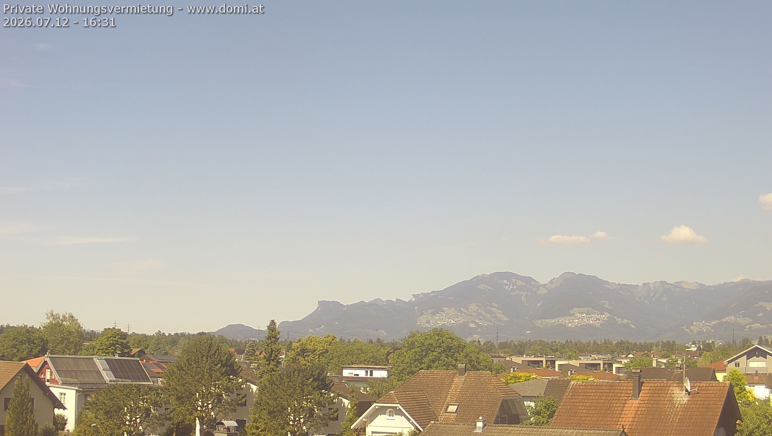 Archived image Webcam View from Feldkirch over the Rhine Valley to the Hohe Kugel
