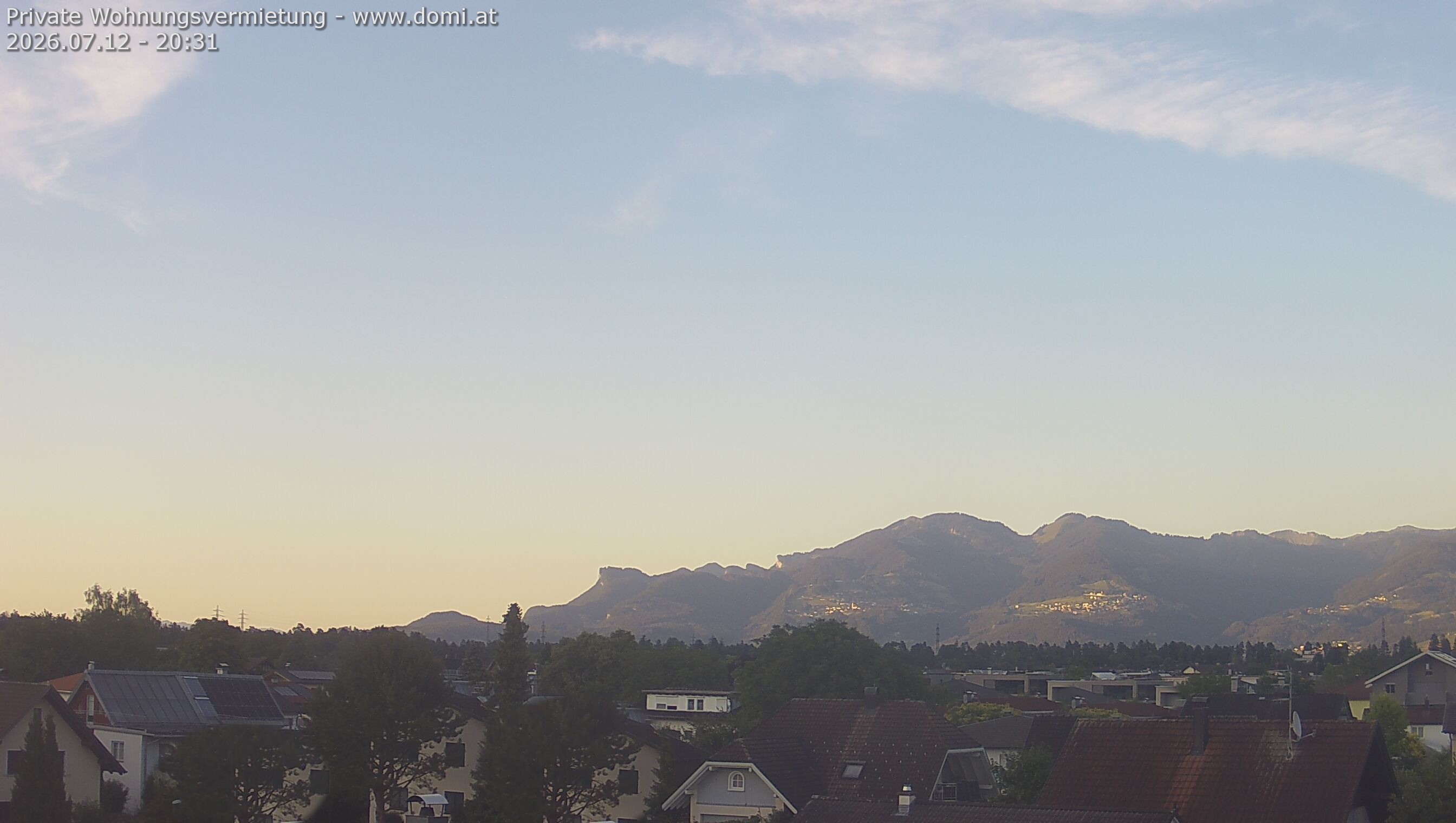 Archived image Webcam View from Feldkirch over the Rhine Valley to the Hohe Kugel