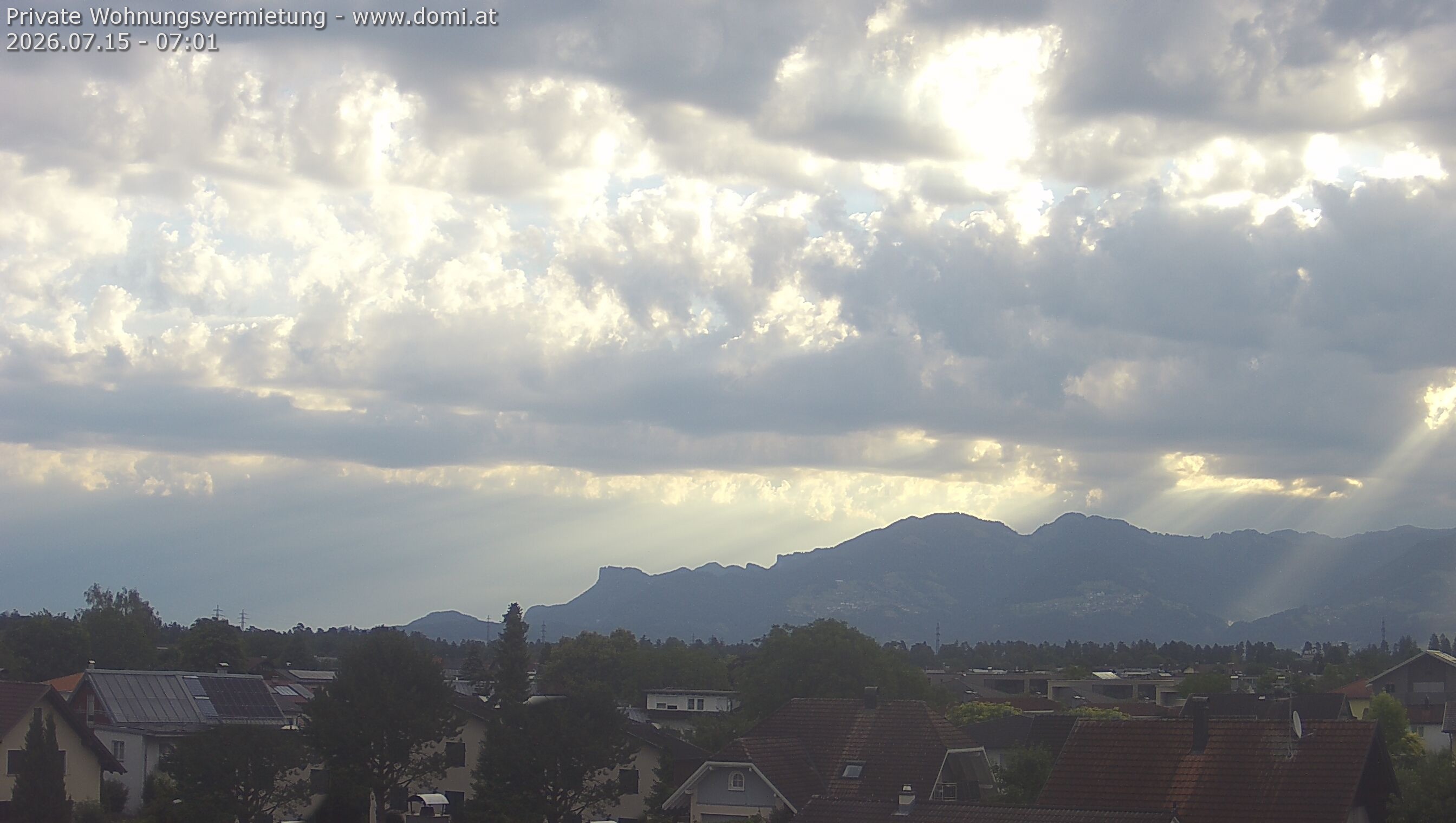 Archiv Foto Webcam Ausblick von Feldkirch über das Rheintal auf die Hohe Kugel