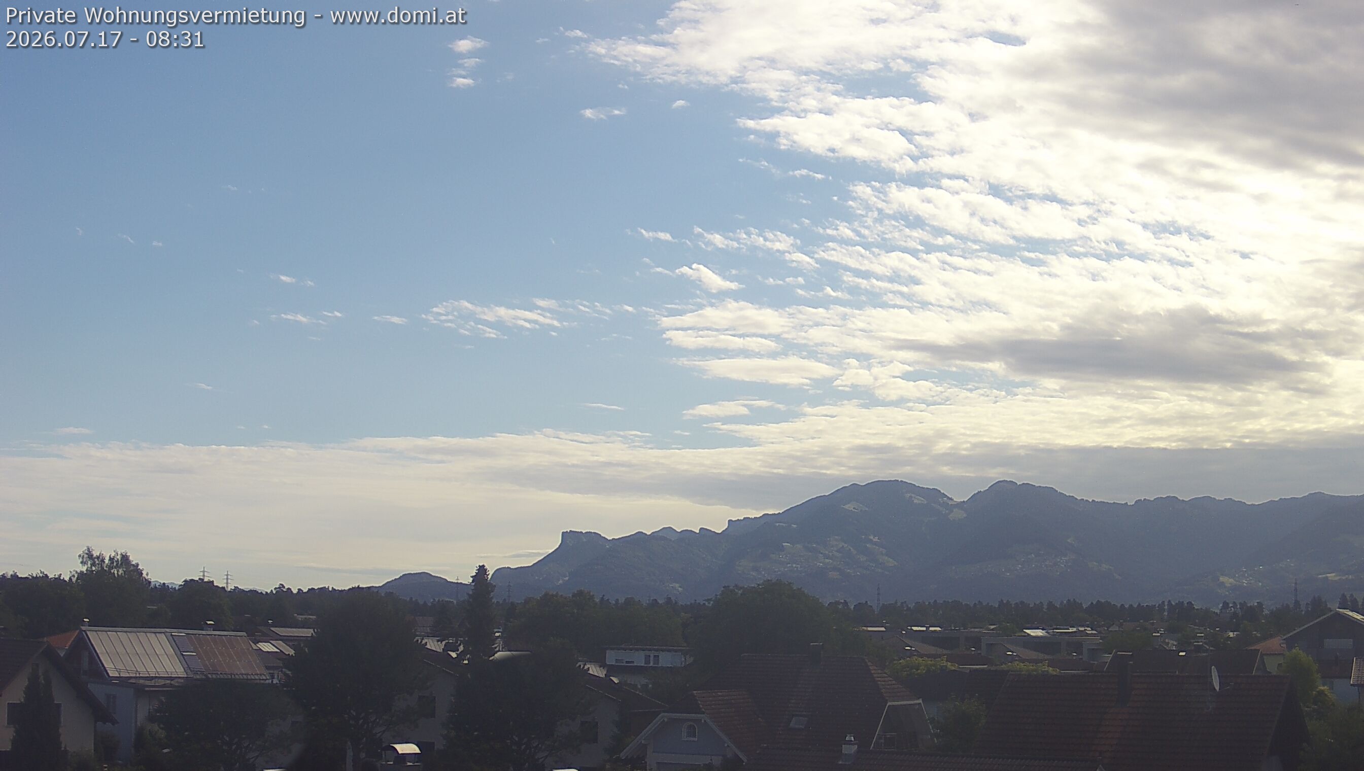 Archiv Foto Webcam Ausblick von Feldkirch über das Rheintal auf die Hohe Kugel