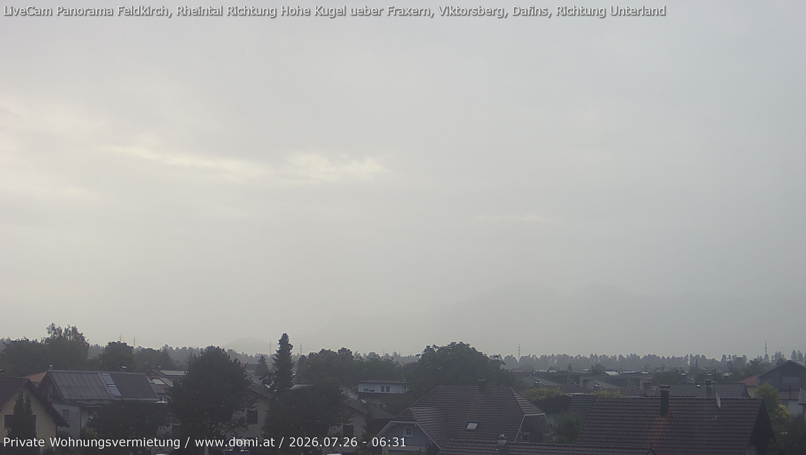 Archived image Webcam View from Feldkirch over the Rhine Valley to the Hohe Kugel