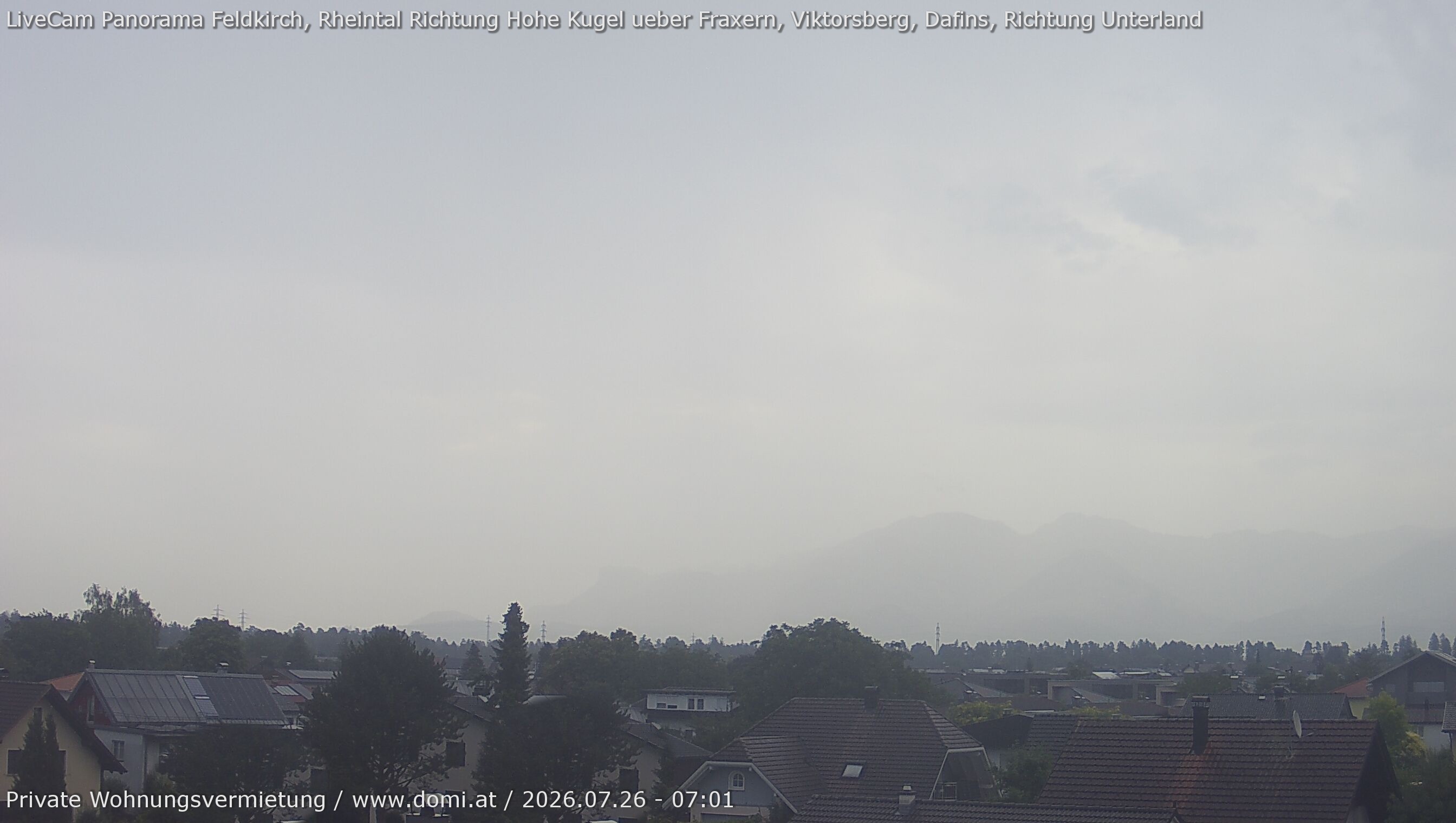 Archived image Webcam View from Feldkirch over the Rhine Valley to the Hohe Kugel