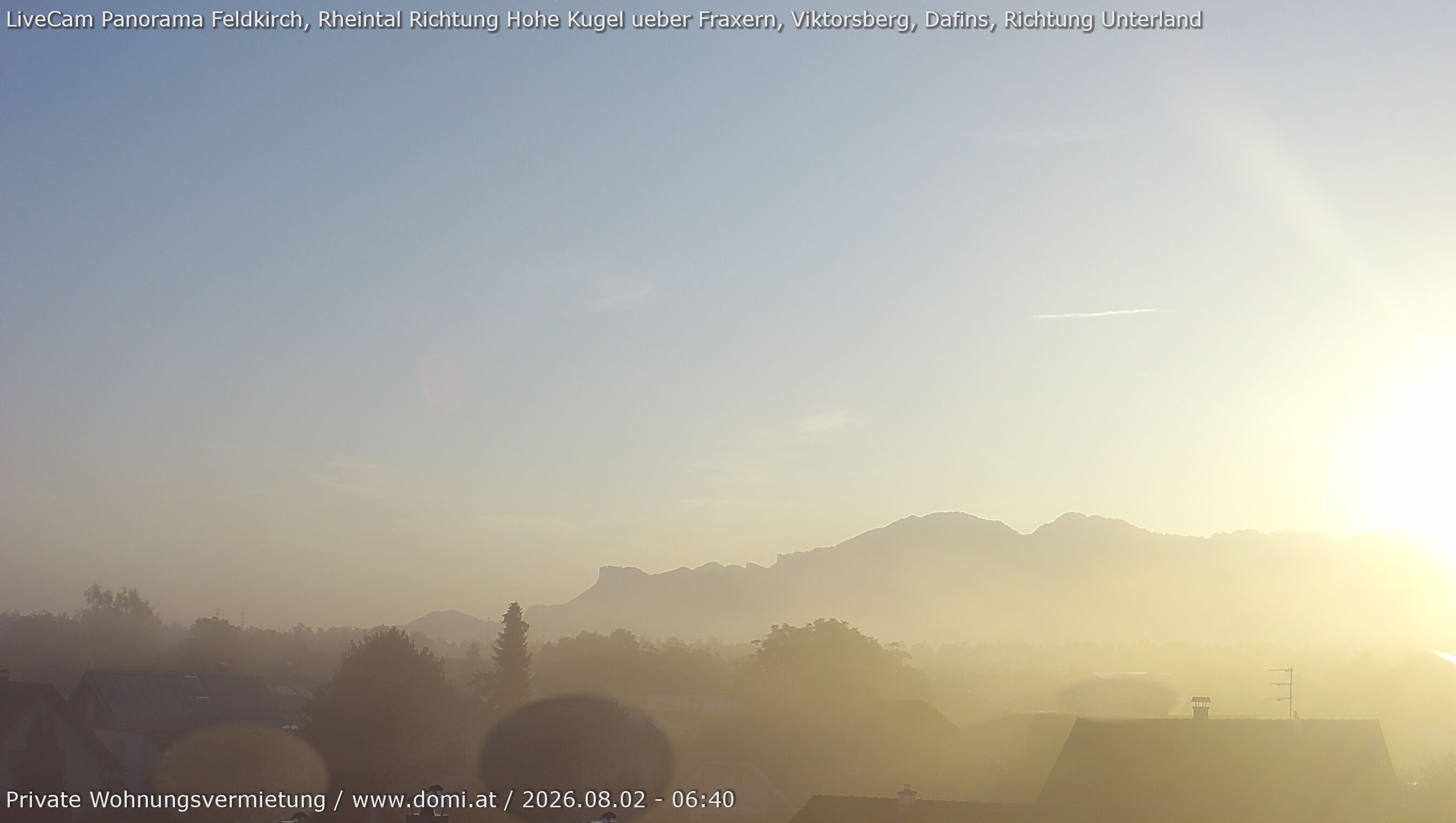 Archiv Foto Webcam Ausblick von Feldkirch über das Rheintal auf die Hohe Kugel