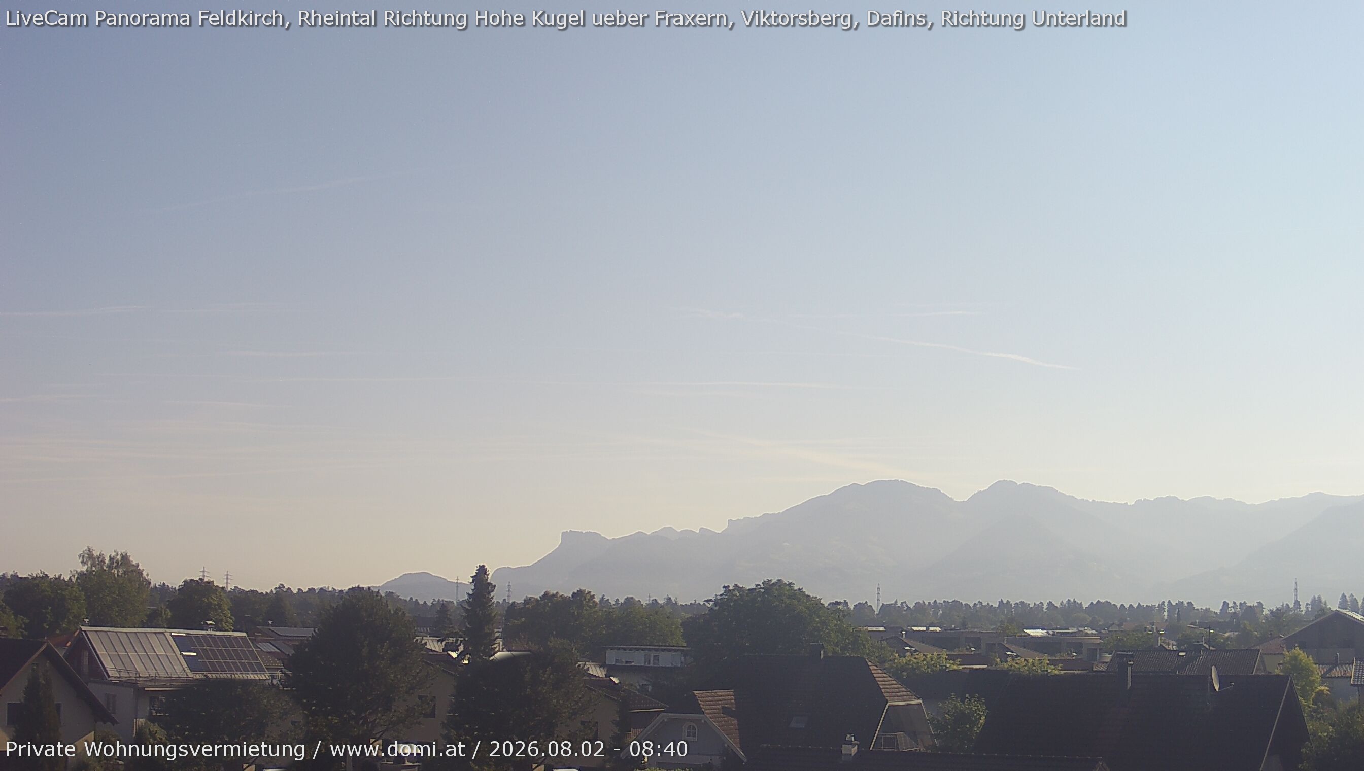Archiv Foto Webcam Ausblick von Feldkirch über das Rheintal auf die Hohe Kugel