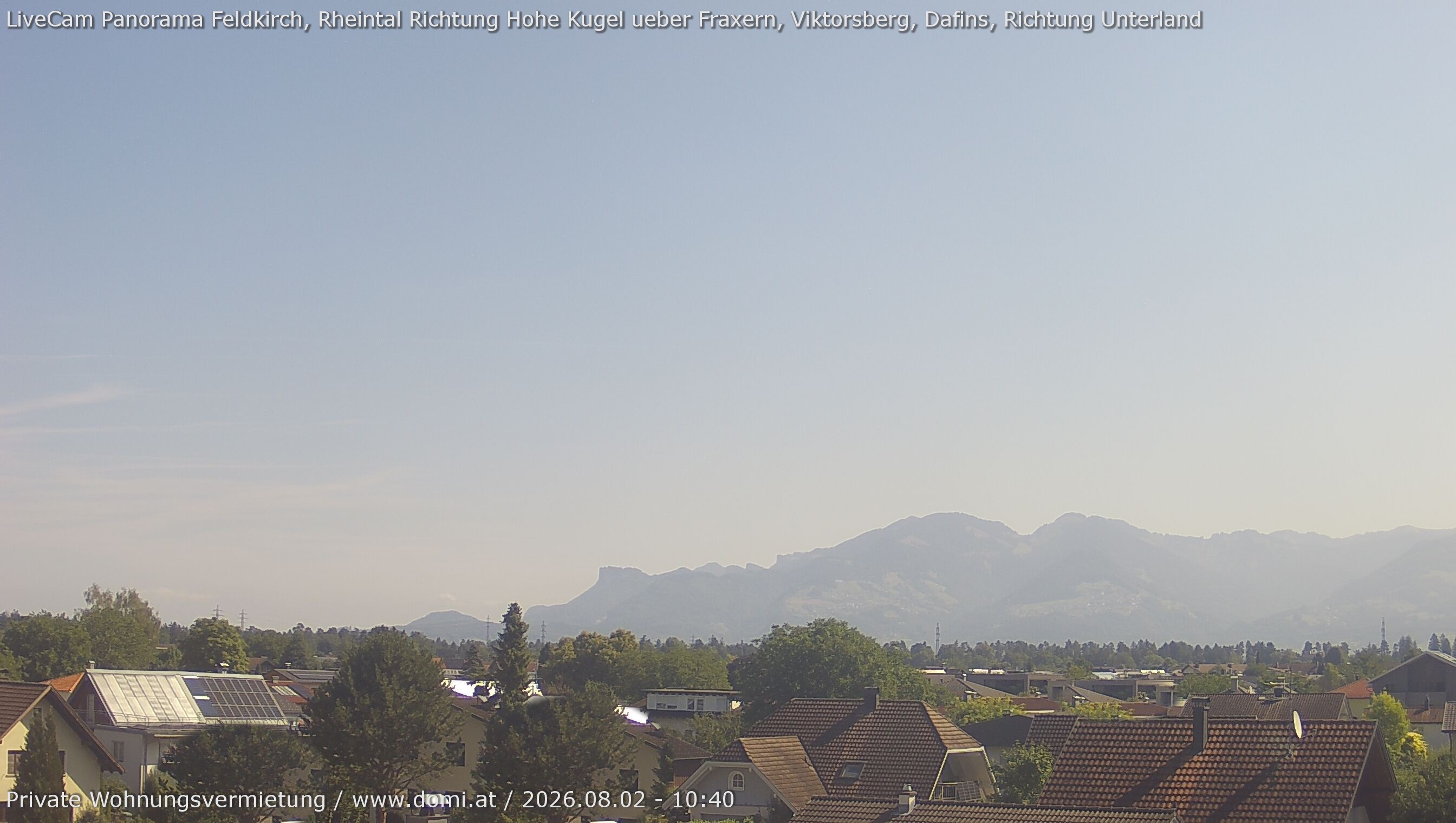 Archiv Foto Webcam Ausblick von Feldkirch über das Rheintal auf die Hohe Kugel