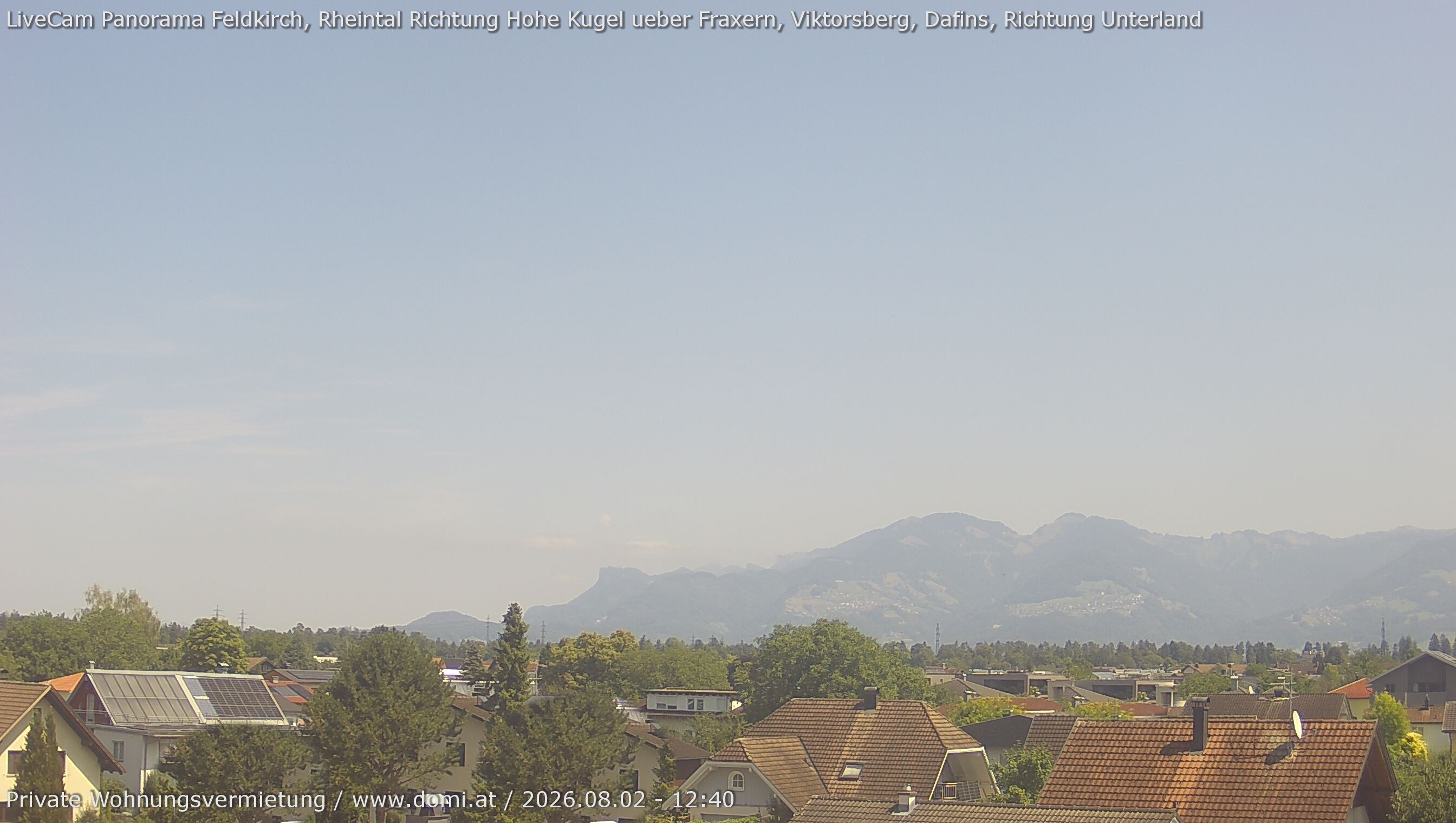 Archiv Foto Webcam Ausblick von Feldkirch über das Rheintal auf die Hohe Kugel