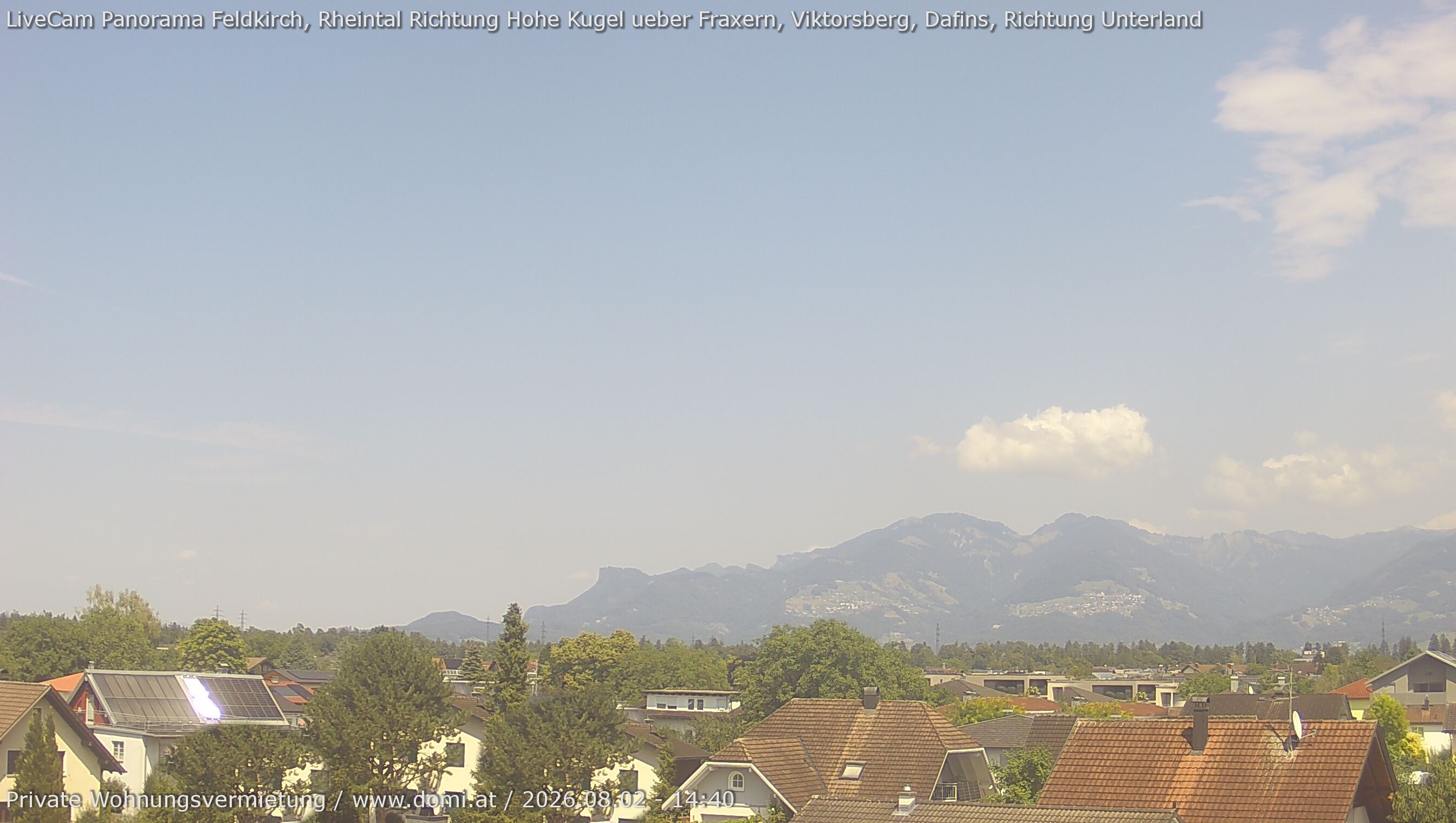 Archiv Foto Webcam Ausblick von Feldkirch über das Rheintal auf die Hohe Kugel
