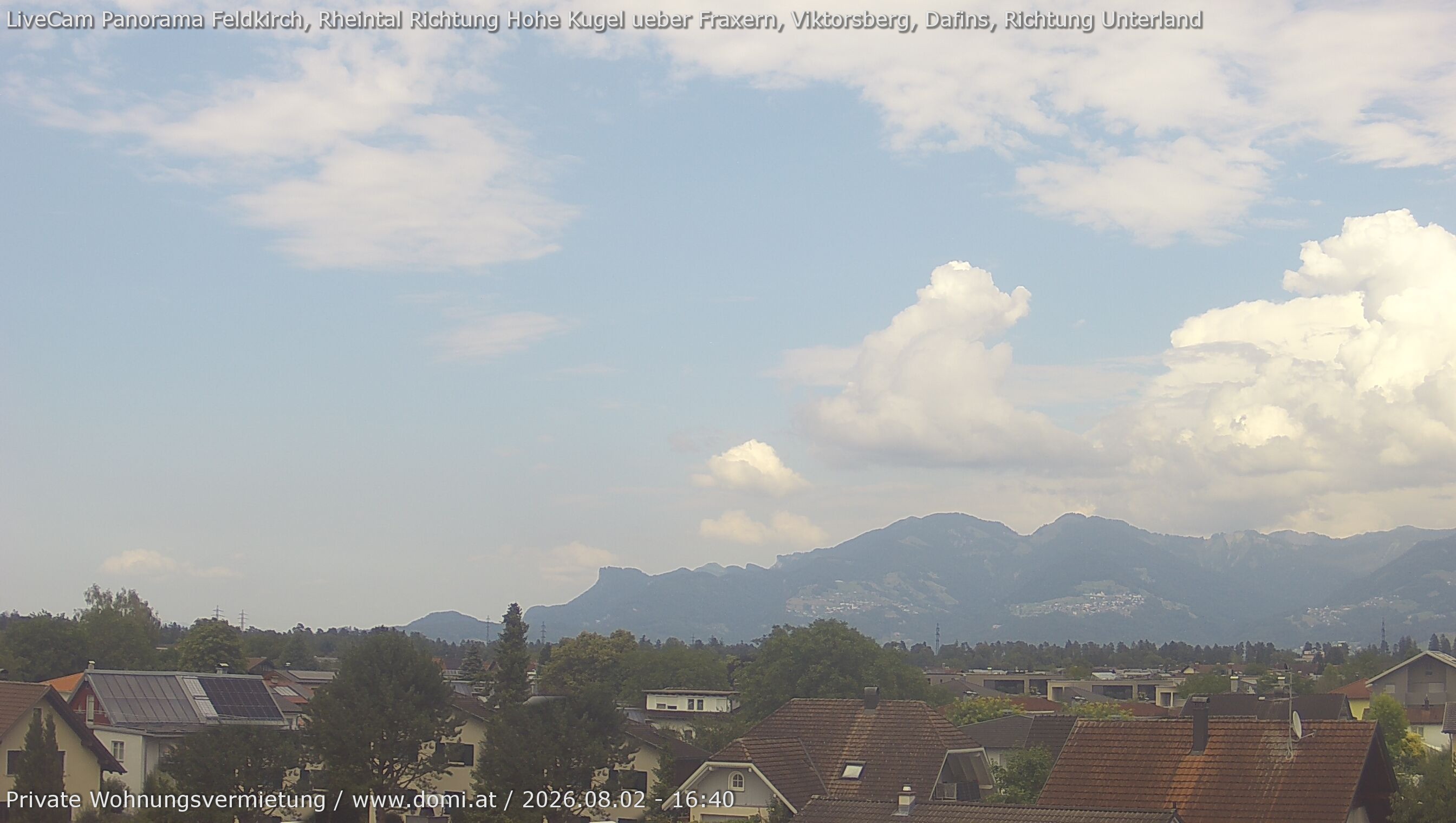 Archiv Foto Webcam Ausblick von Feldkirch über das Rheintal auf die Hohe Kugel