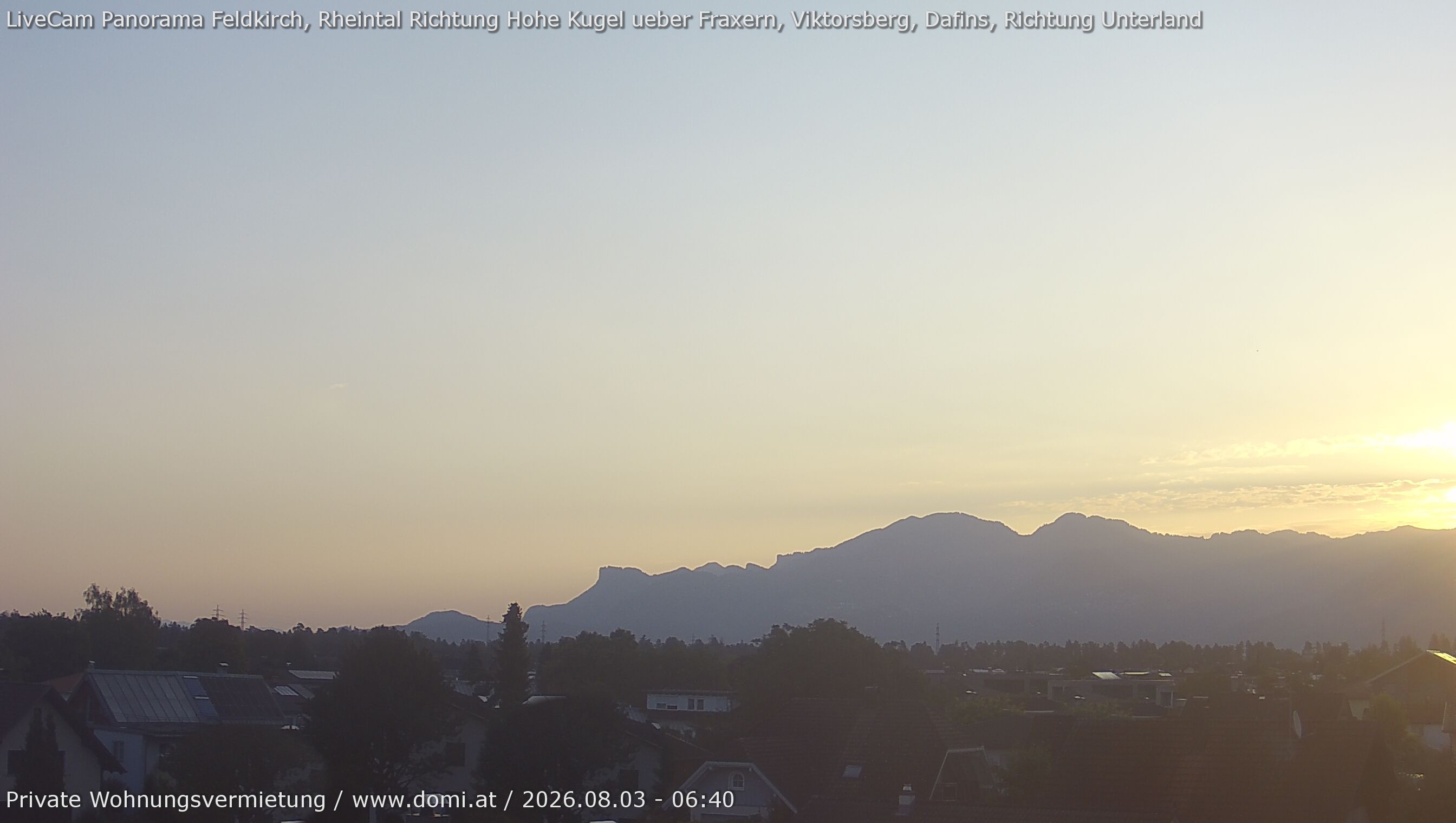 Archiv Foto Webcam Ausblick von Feldkirch über das Rheintal auf die Hohe Kugel