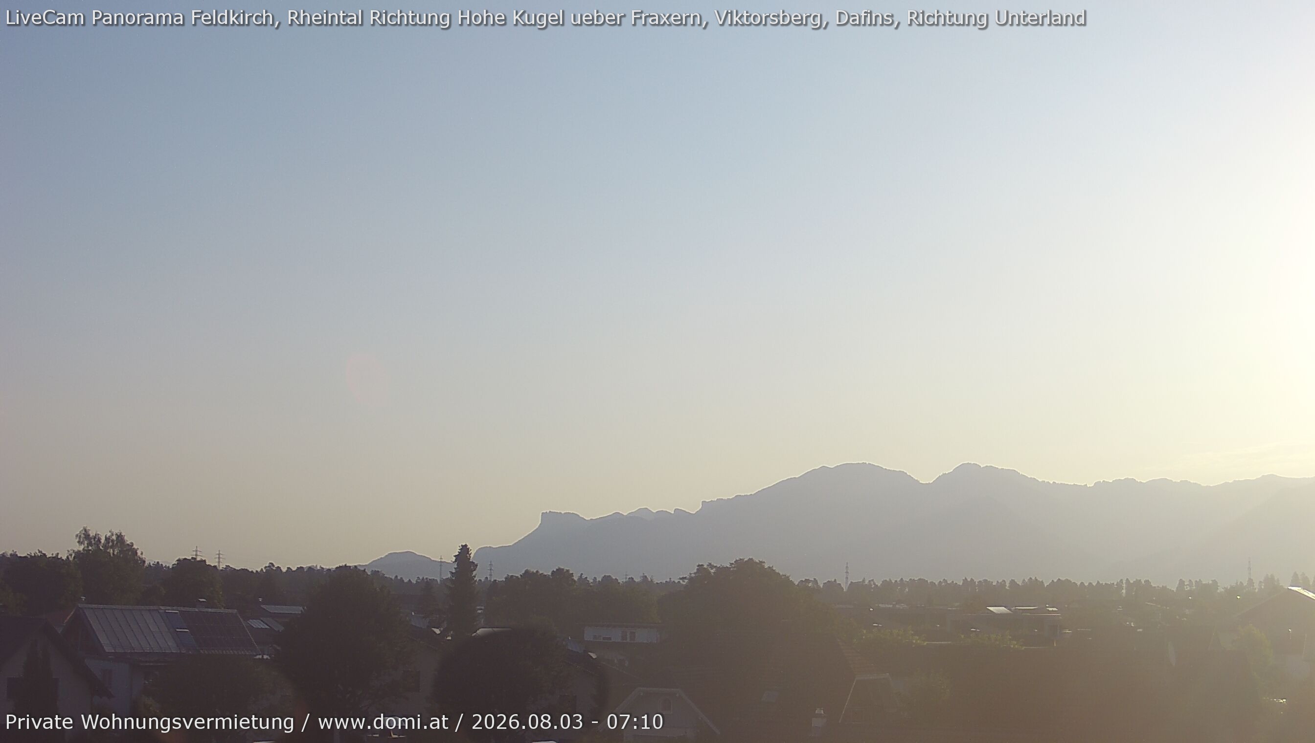 Archiv Foto Webcam Ausblick von Feldkirch über das Rheintal auf die Hohe Kugel